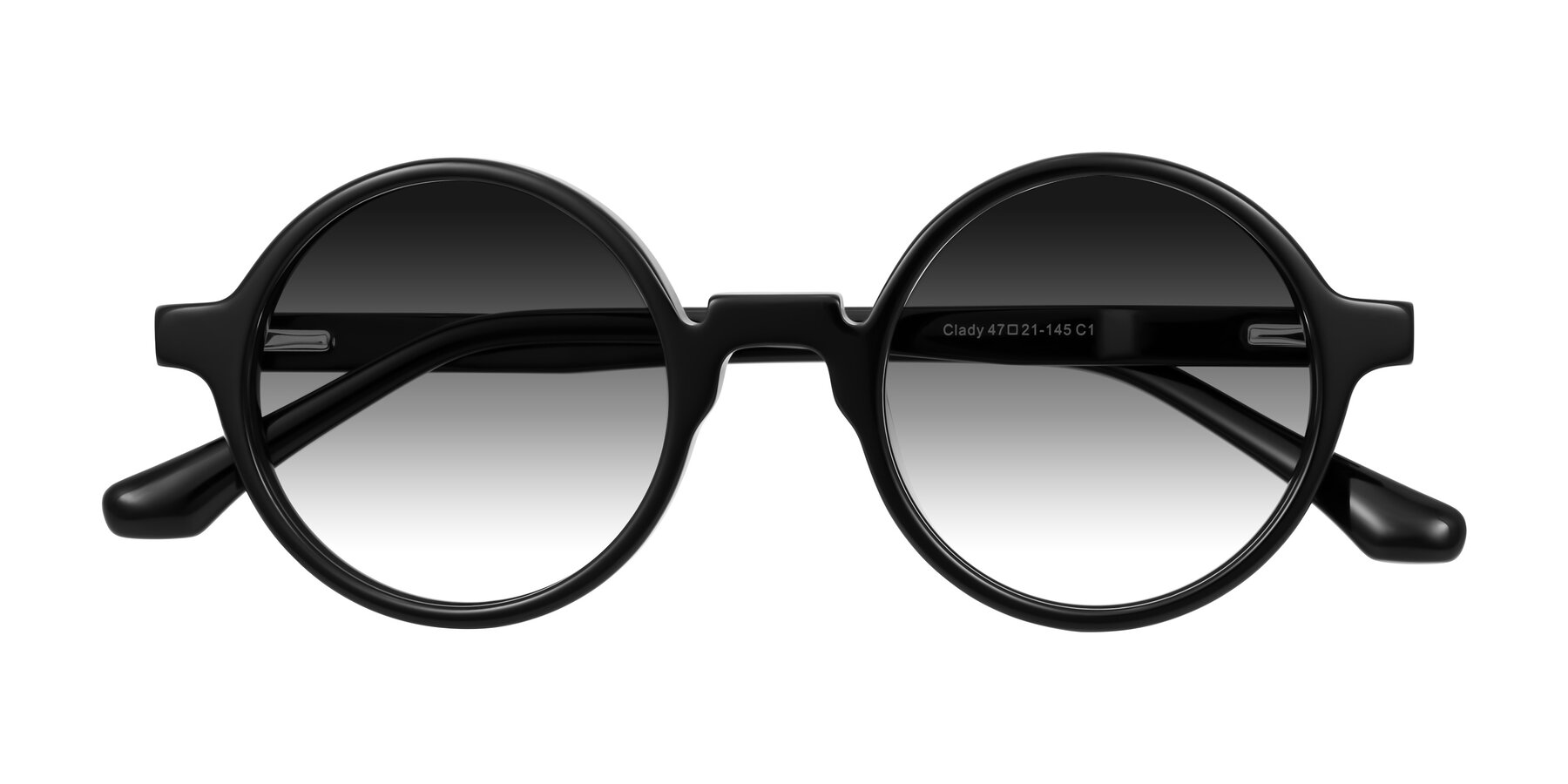 Folded Front of Clady in Black with Gray Gradient Lenses