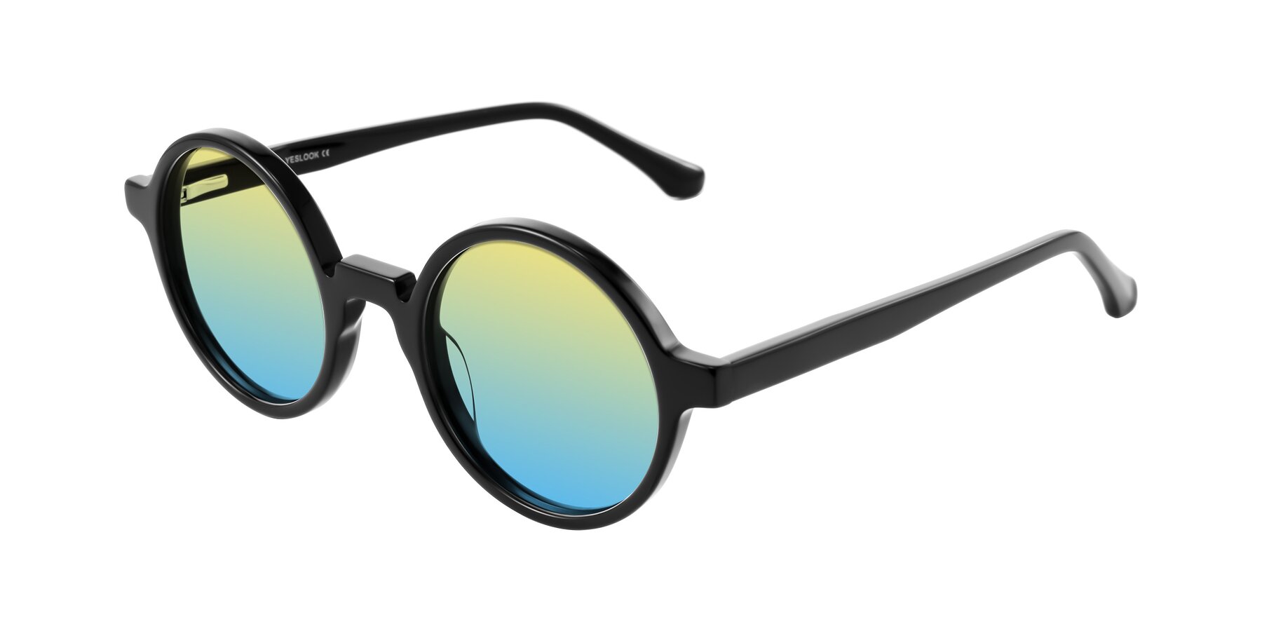 Angle of Clady in Black with Yellow / Blue Gradient Lenses