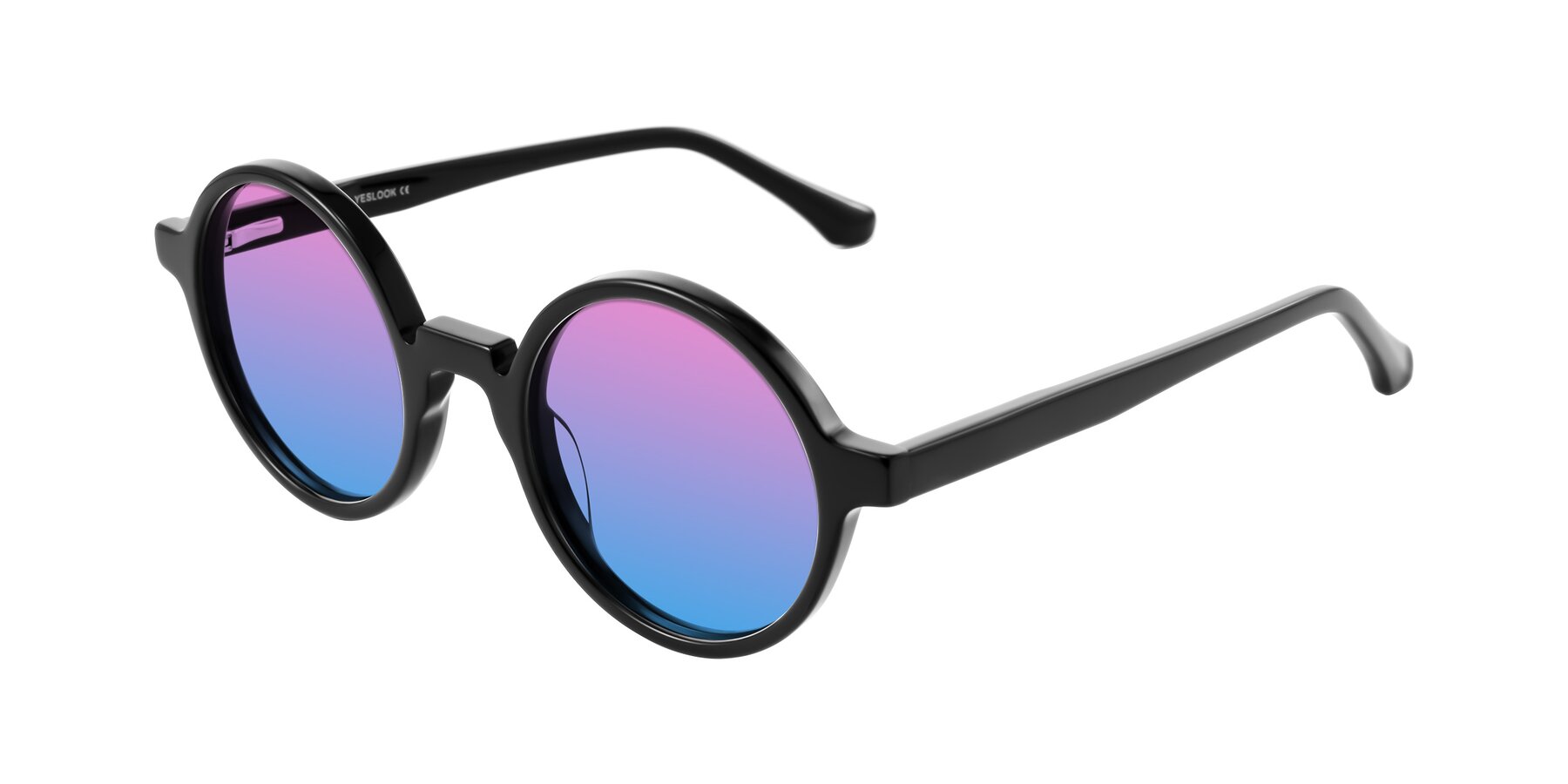 Angle of Clady in Black with Pink / Blue Gradient Lenses