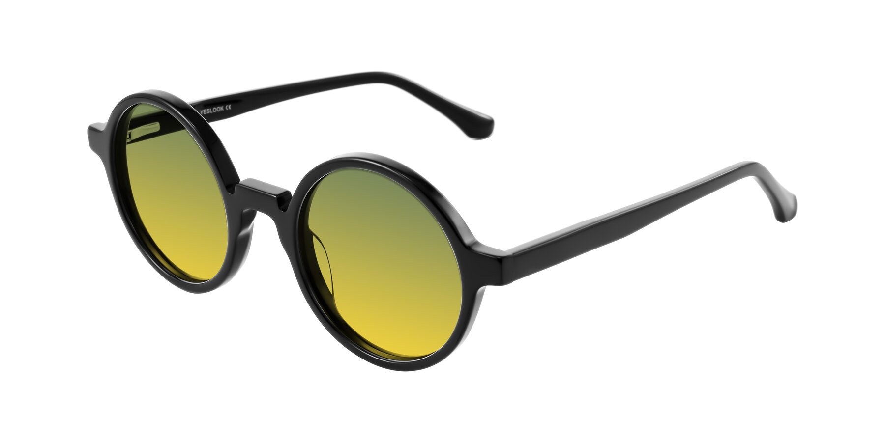 Angle of Clady in Black with Green / Yellow Gradient Lenses