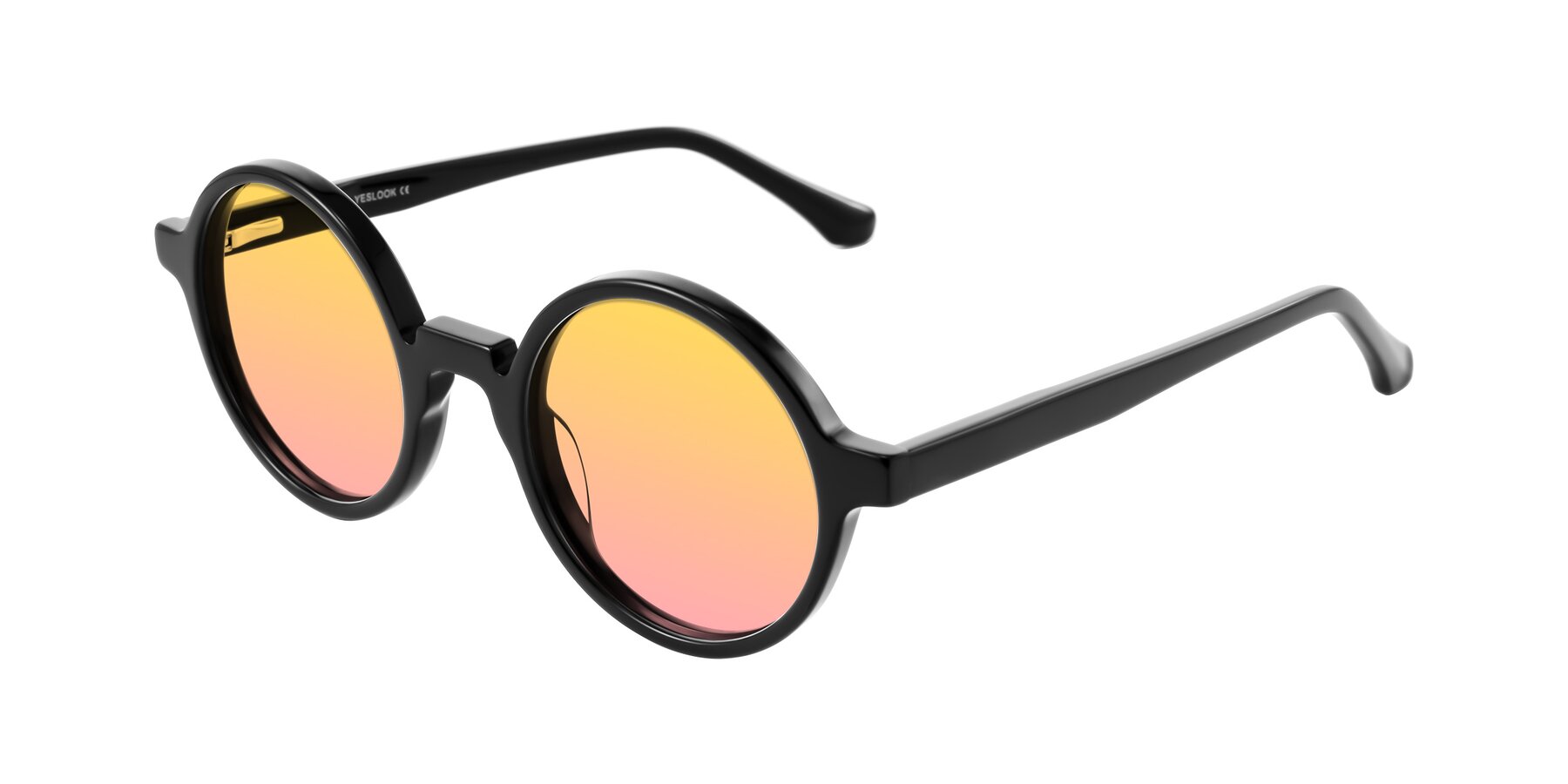 Angle of Clady in Black with Yellow / Pink Gradient Lenses
