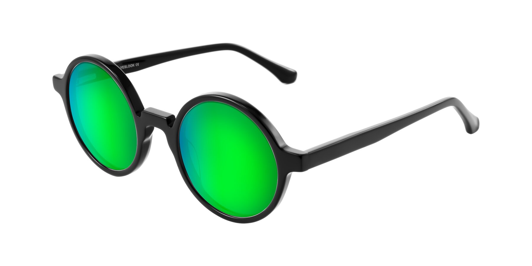 Angle of Clady in Black with Green Mirrored Lenses