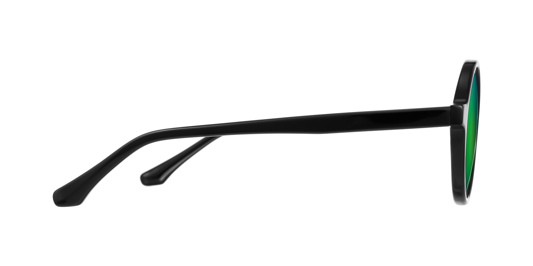 Side of Clady in Black with Green Mirrored Lenses