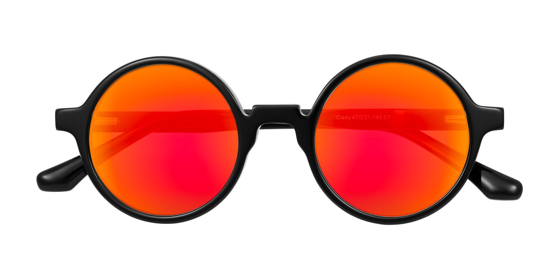 Folded Front of Clady in Black with Red Gold Mirrored Lenses