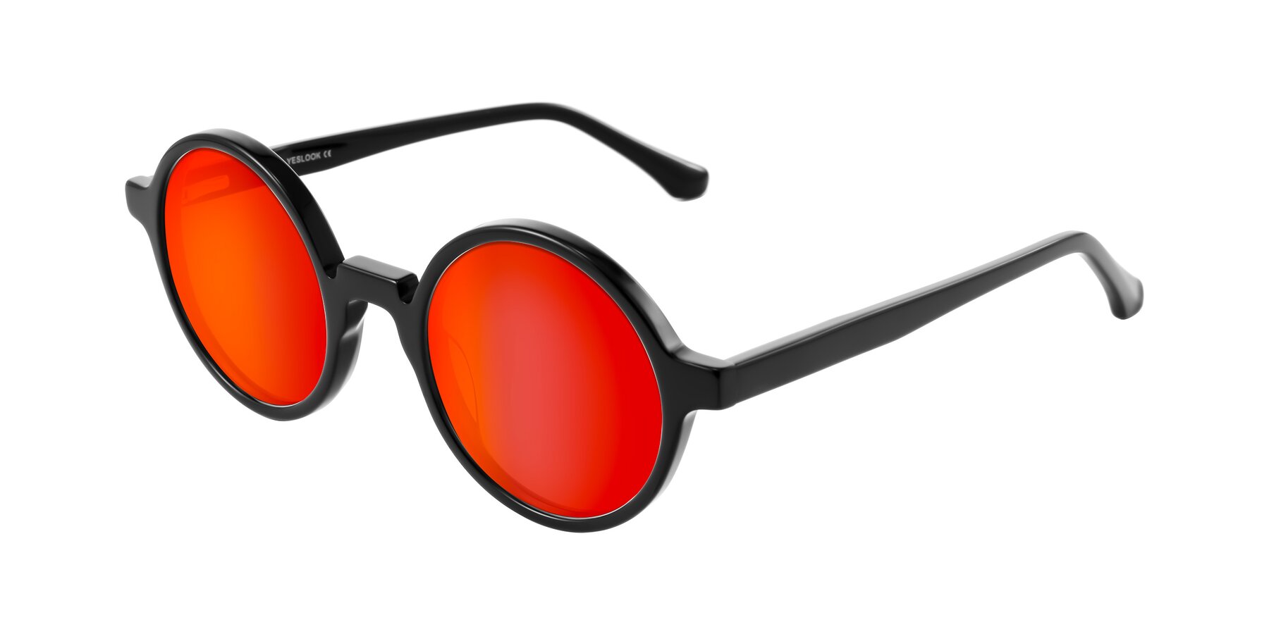 Angle of Clady in Black with Red Gold Mirrored Lenses