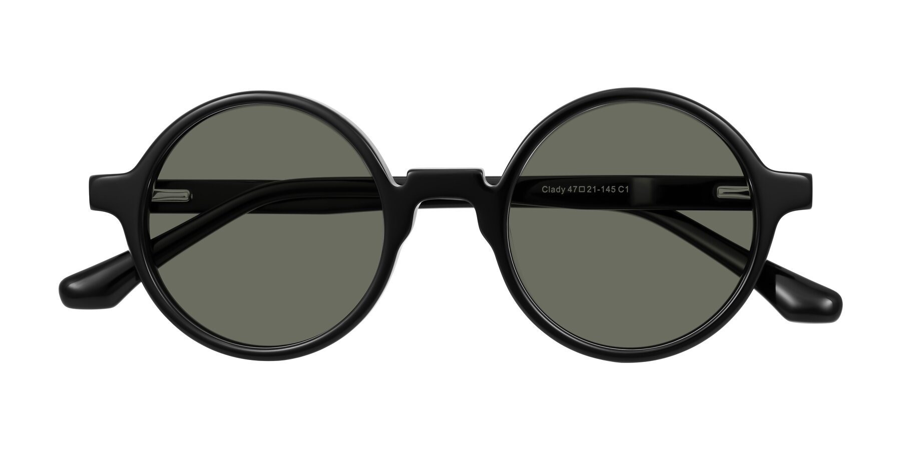 Folded Front of Clady in Black with Gray Polarized Lenses
