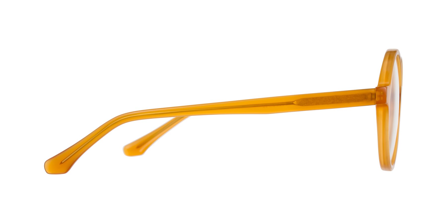 Side of Clady in Caramel with Clear Eyeglass Lenses