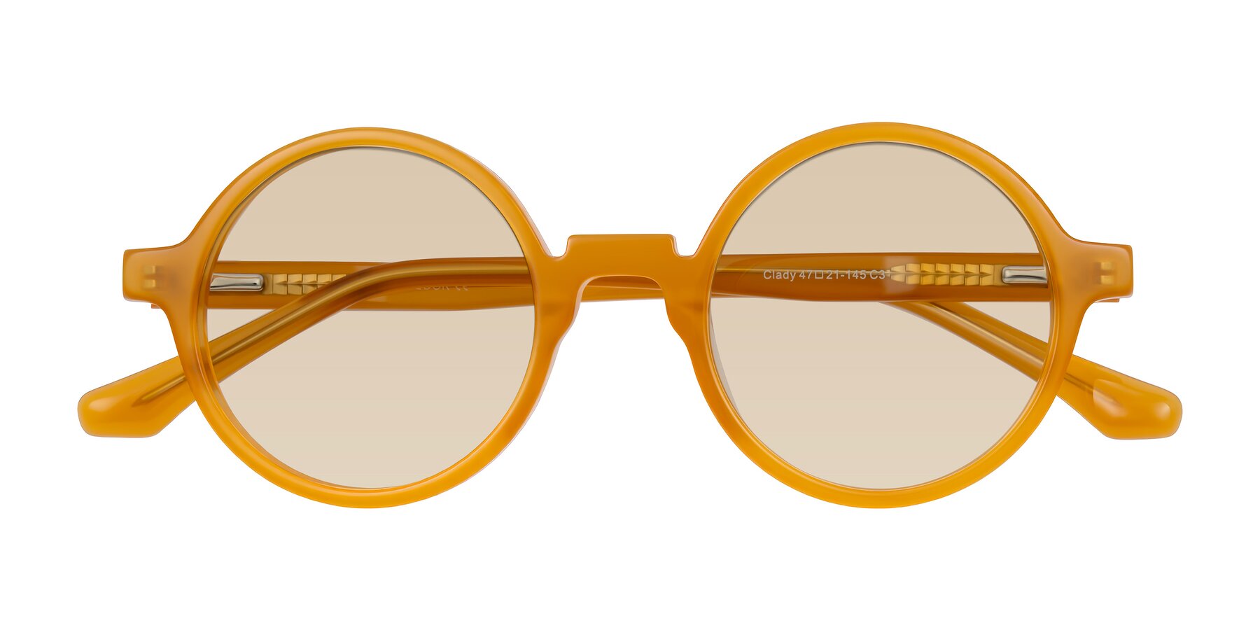 Folded Front of Clady in Caramel with Light Brown Tinted Lenses