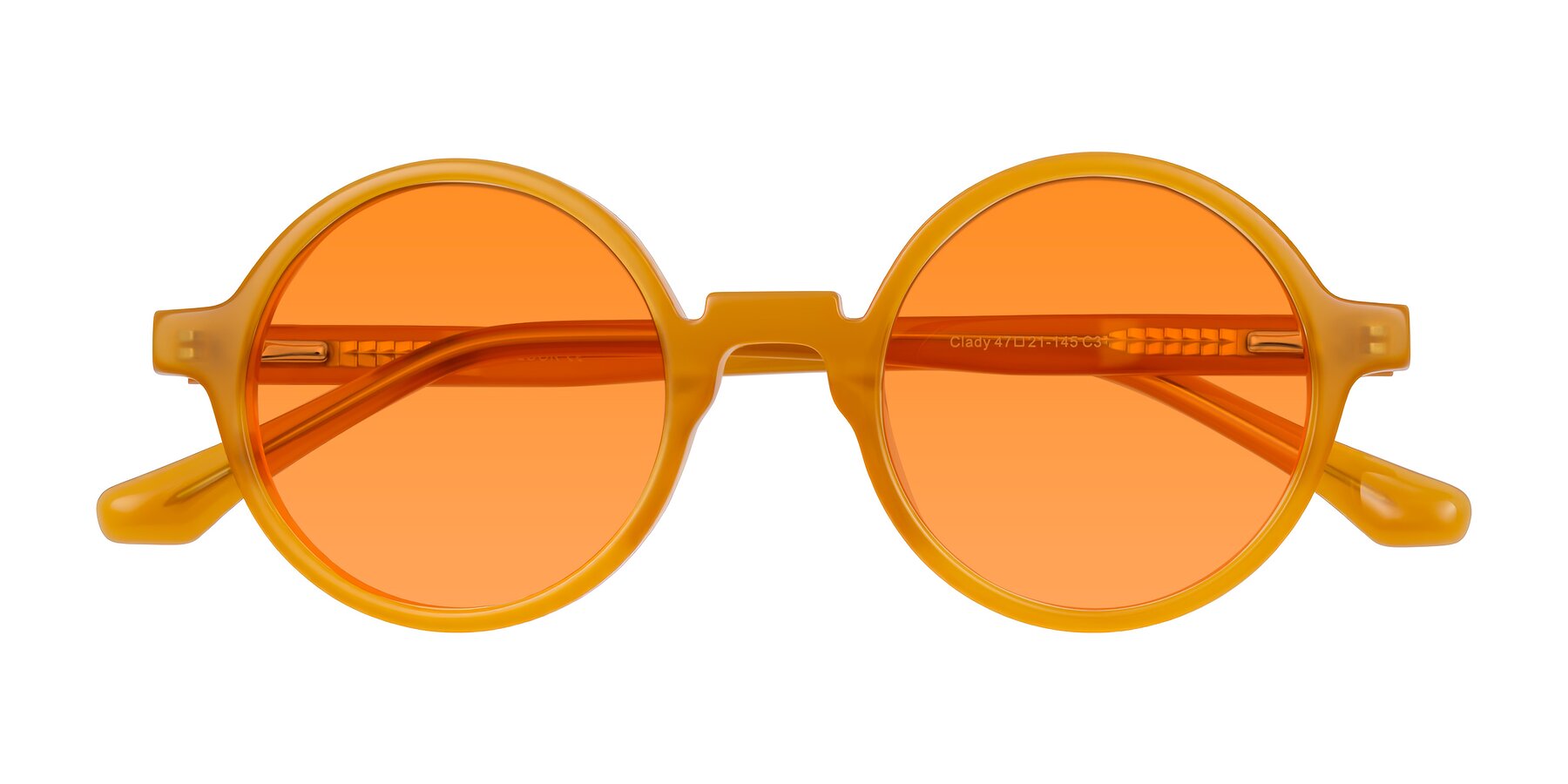 Folded Front of Clady in Caramel with Orange Tinted Lenses