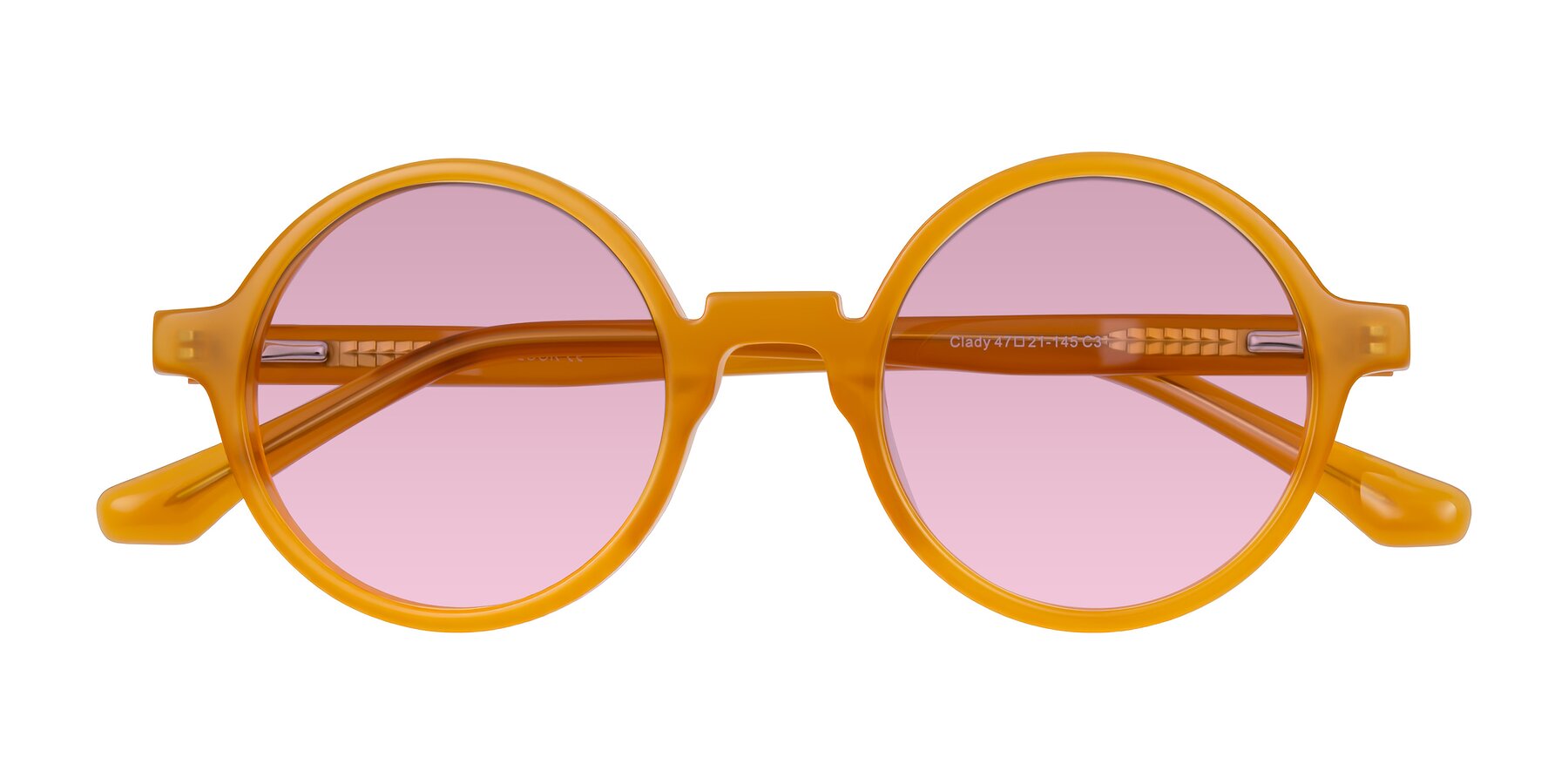 Folded Front of Clady in Caramel with Light Wine Tinted Lenses