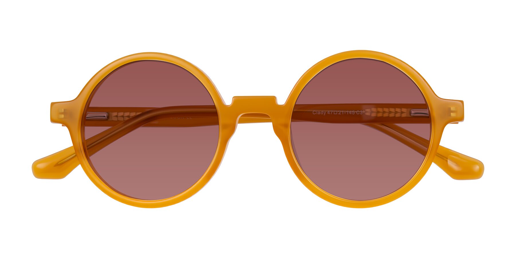 Folded Front of Clady in Caramel with Garnet Tinted Lenses