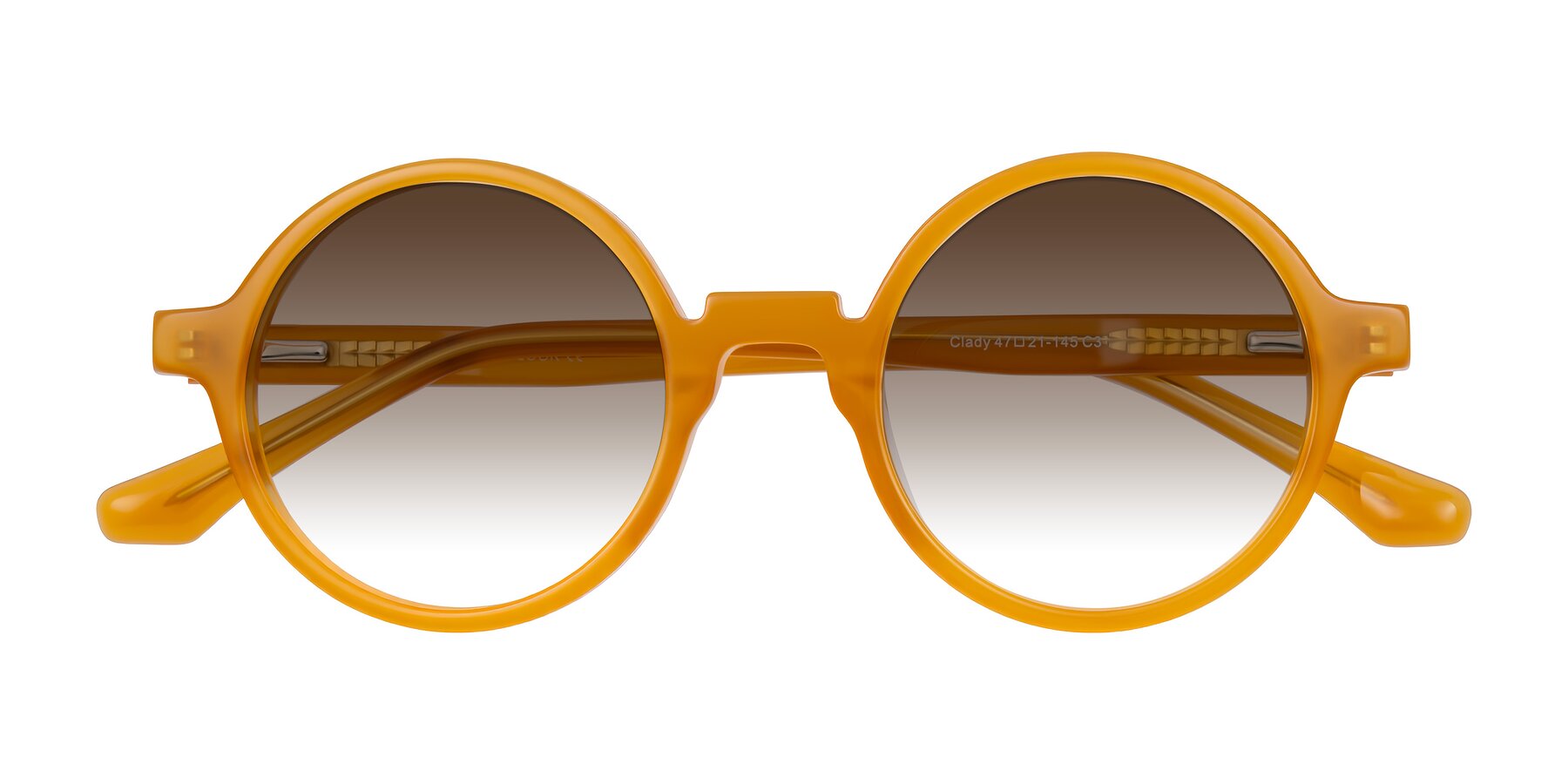 Folded Front of Clady in Caramel with Brown Gradient Lenses