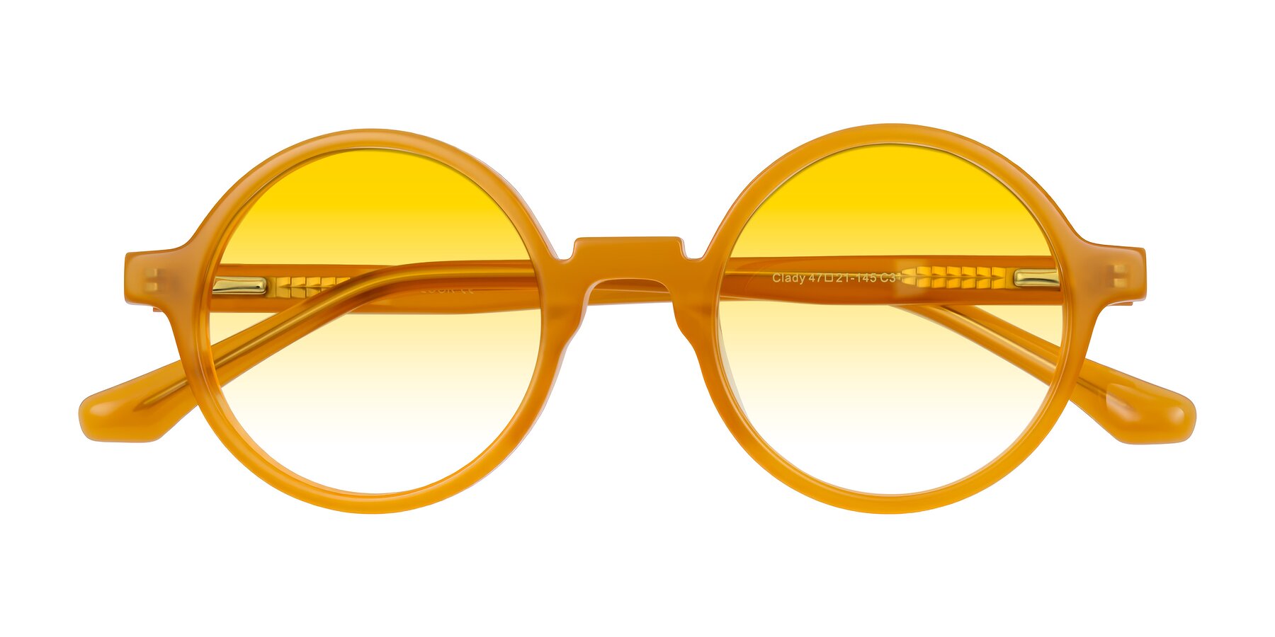 Folded Front of Clady in Caramel with Yellow Gradient Lenses