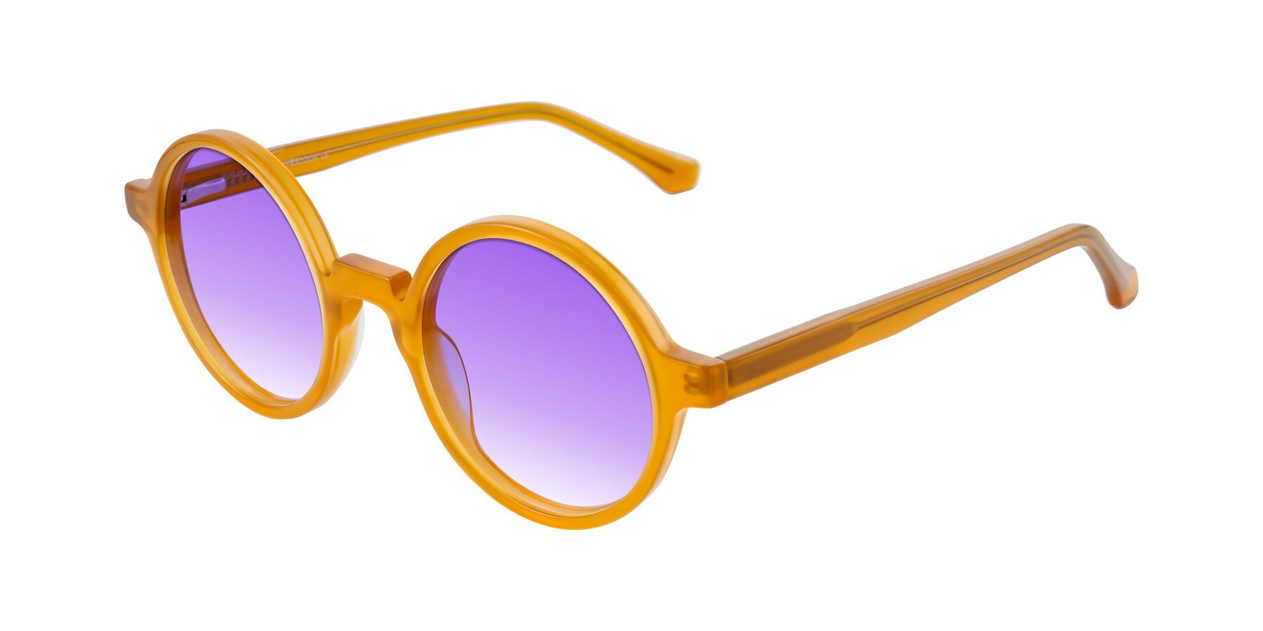 Angle of Clady in Caramel with Purple Gradient Lenses