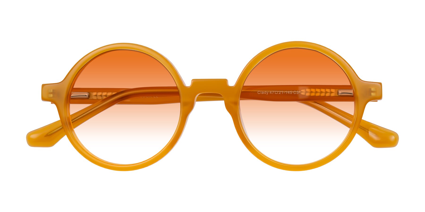 Folded Front of Clady in Caramel with Orange Gradient Lenses