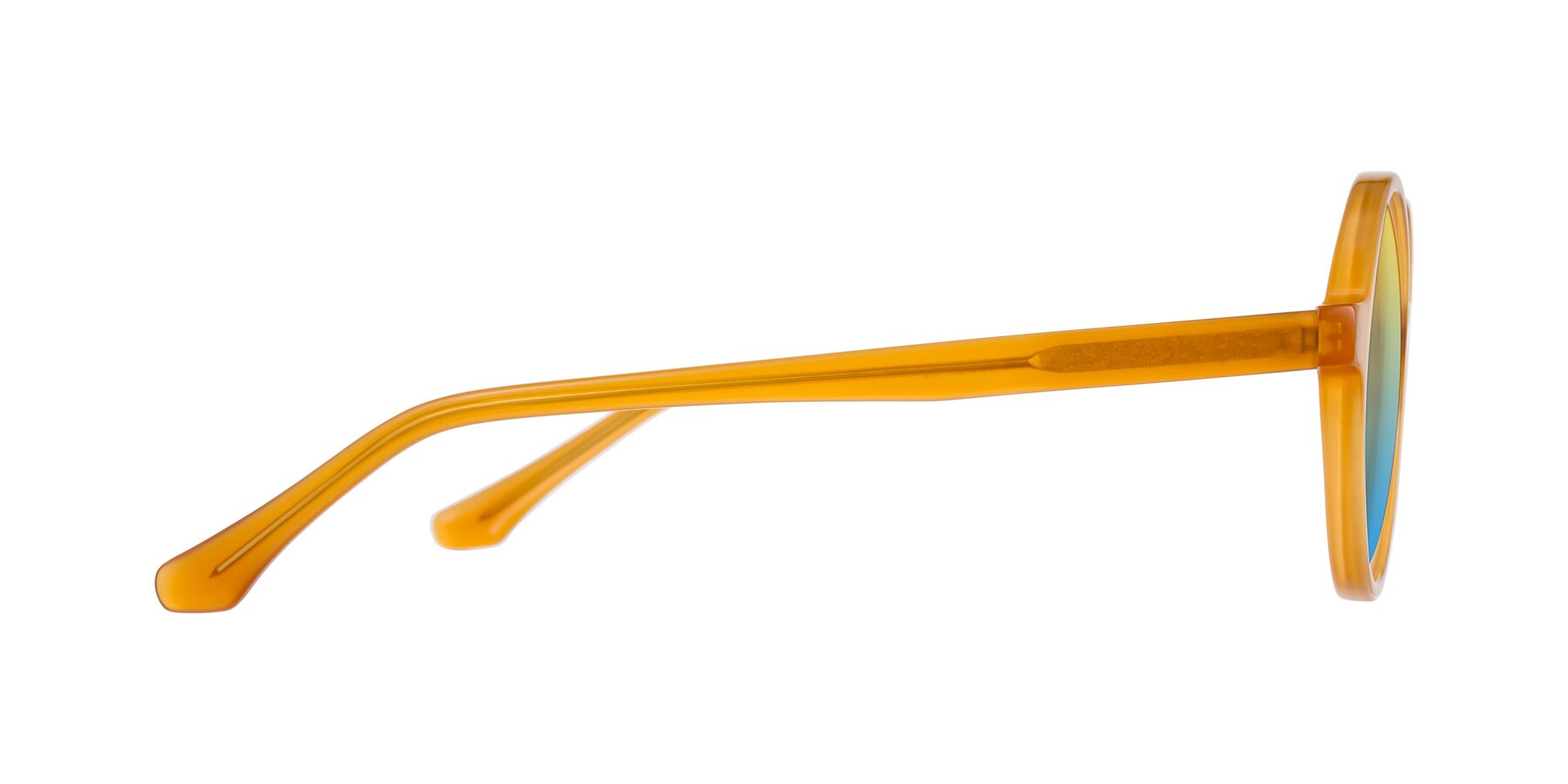 Side of Clady in Caramel with Yellow / Blue Gradient Lenses