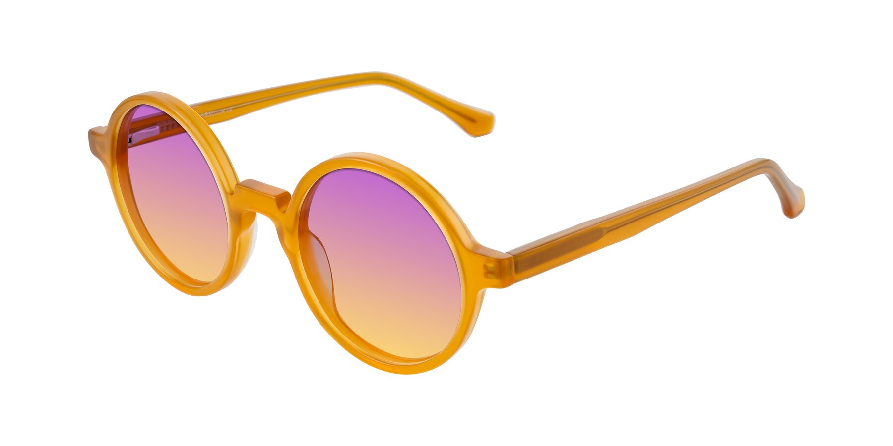 Angle of Clady in Caramel with Purple / Yellow Gradient Lenses
