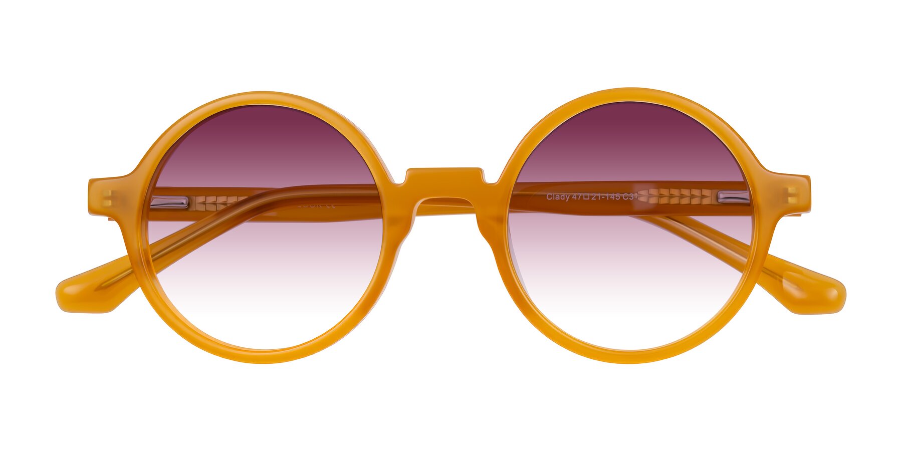 Folded Front of Clady in Caramel with Wine Gradient Lenses