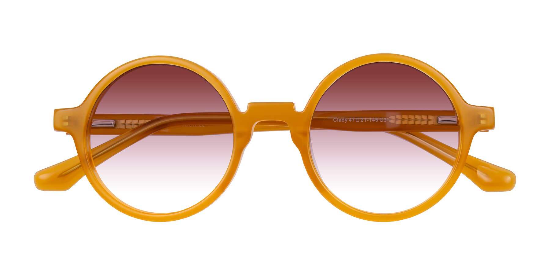 Folded Front of Clady in Caramel with Garnet Gradient Lenses
