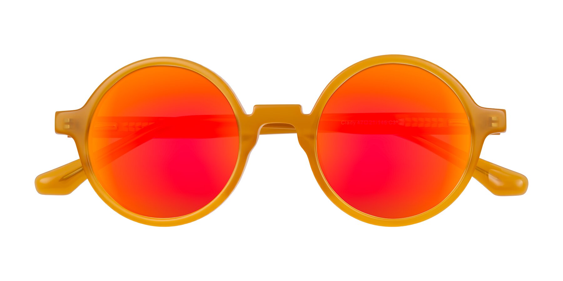 Folded Front of Clady in Caramel with Red Gold Mirrored Lenses