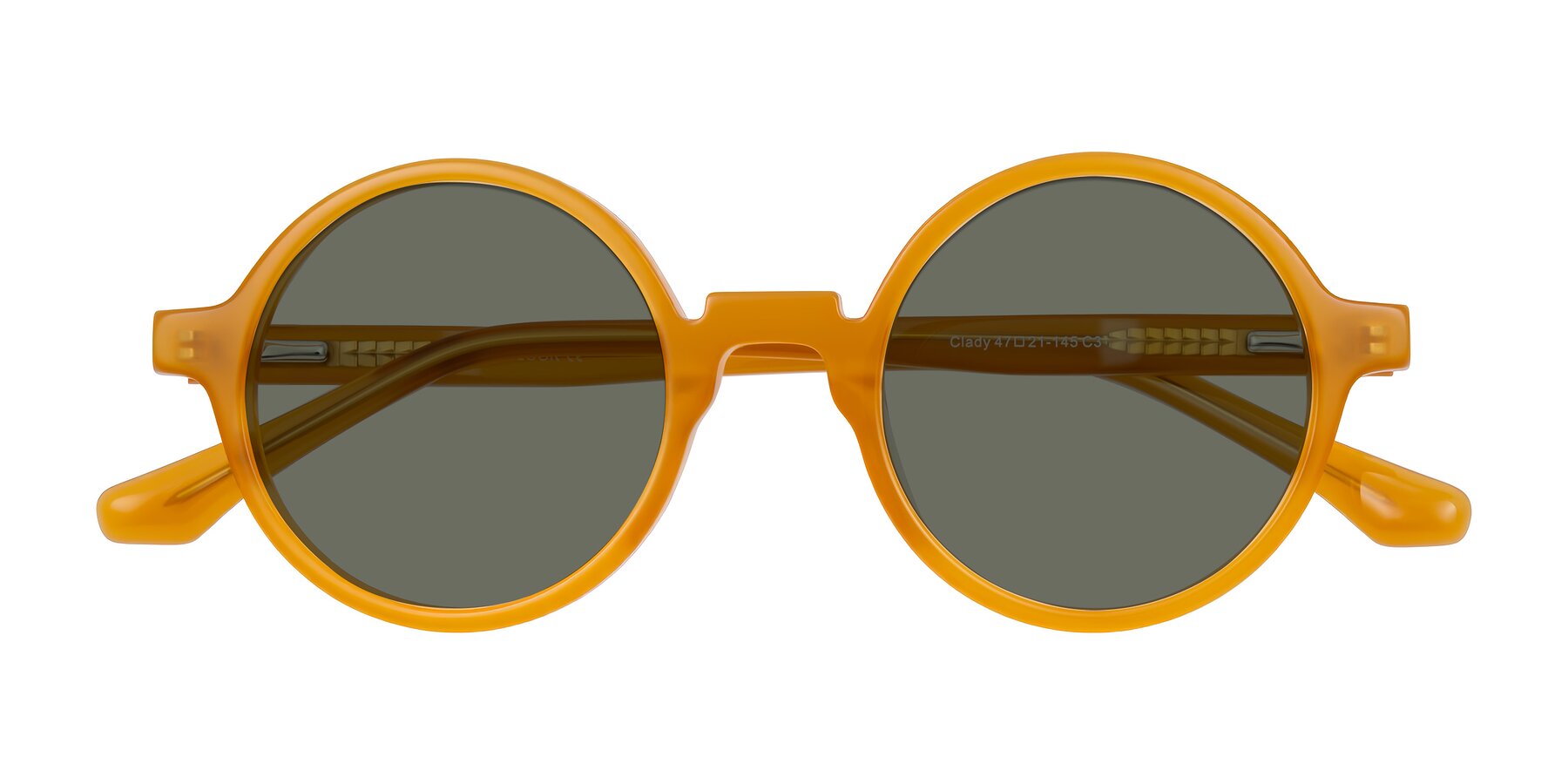 Folded Front of Clady in Caramel with Gray Polarized Lenses
