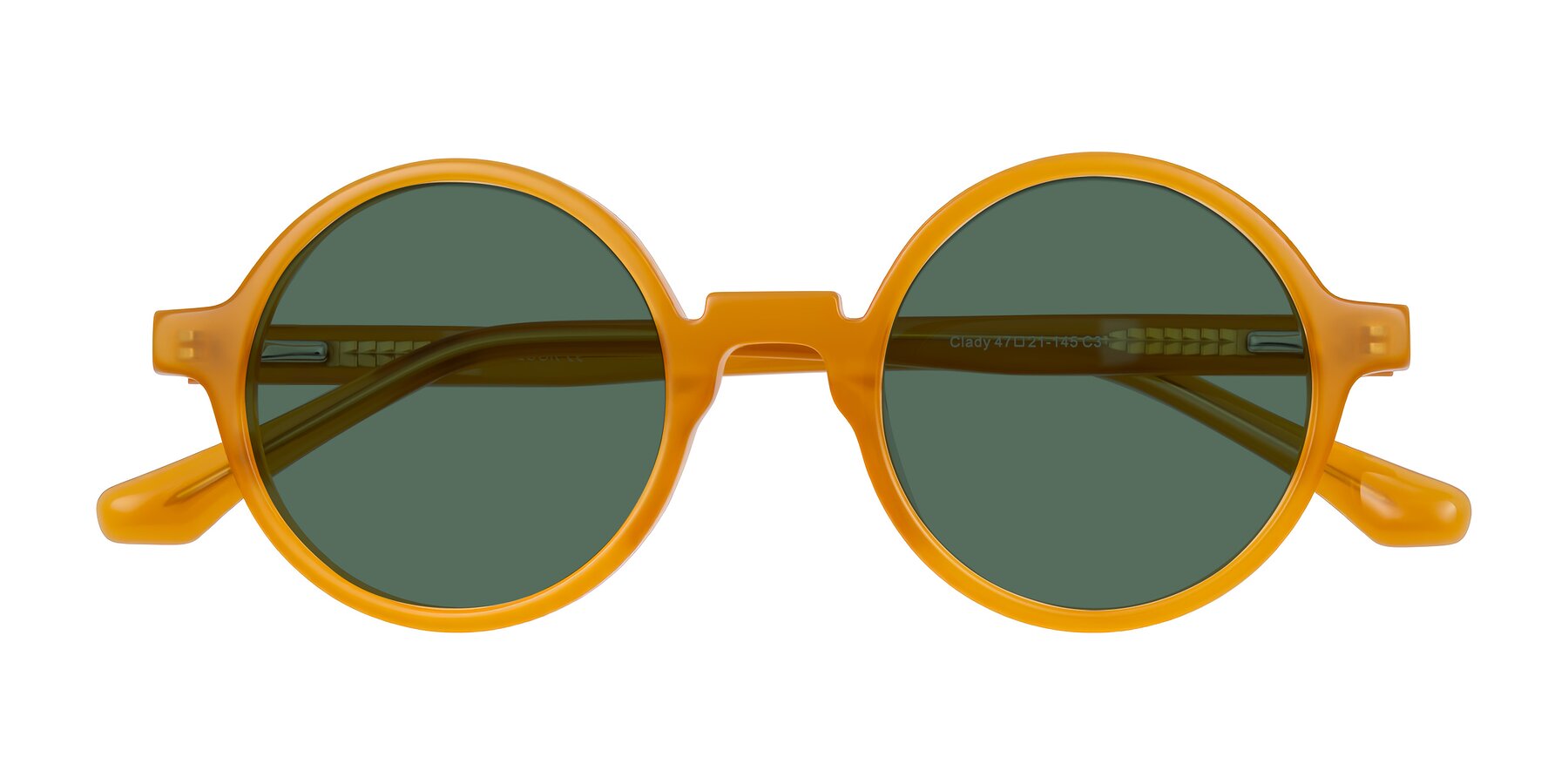 Folded Front of Clady in Caramel with Green Polarized Lenses