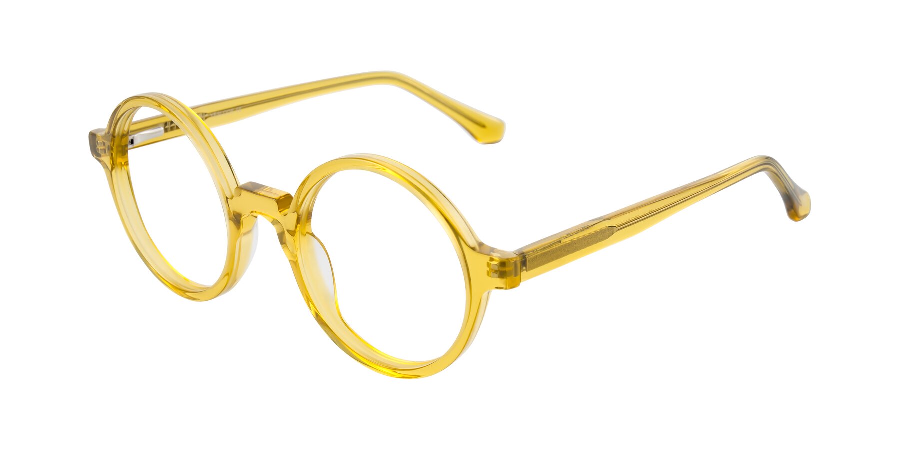 Angle of Clady in Mustard Crystal with Clear Eyeglass Lenses