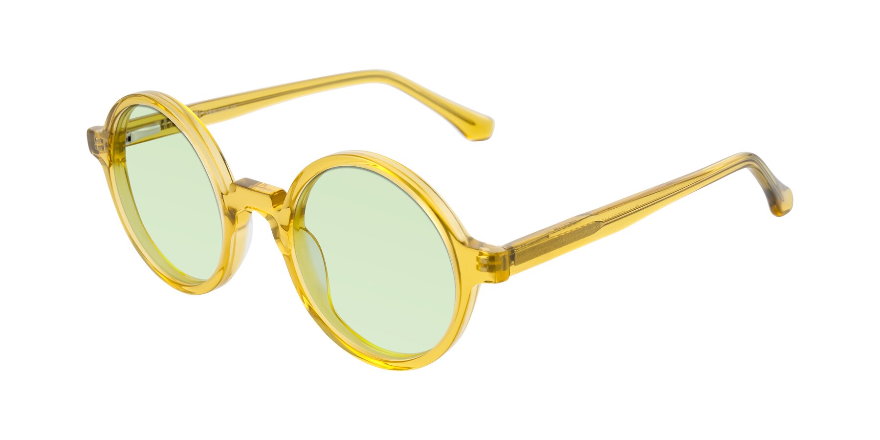 Angle of Clady in Mustard Crystal with Light Green Tinted Lenses