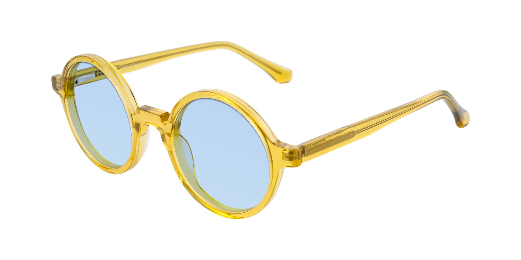 Angle of Clady in Mustard Crystal with Light Blue Tinted Lenses