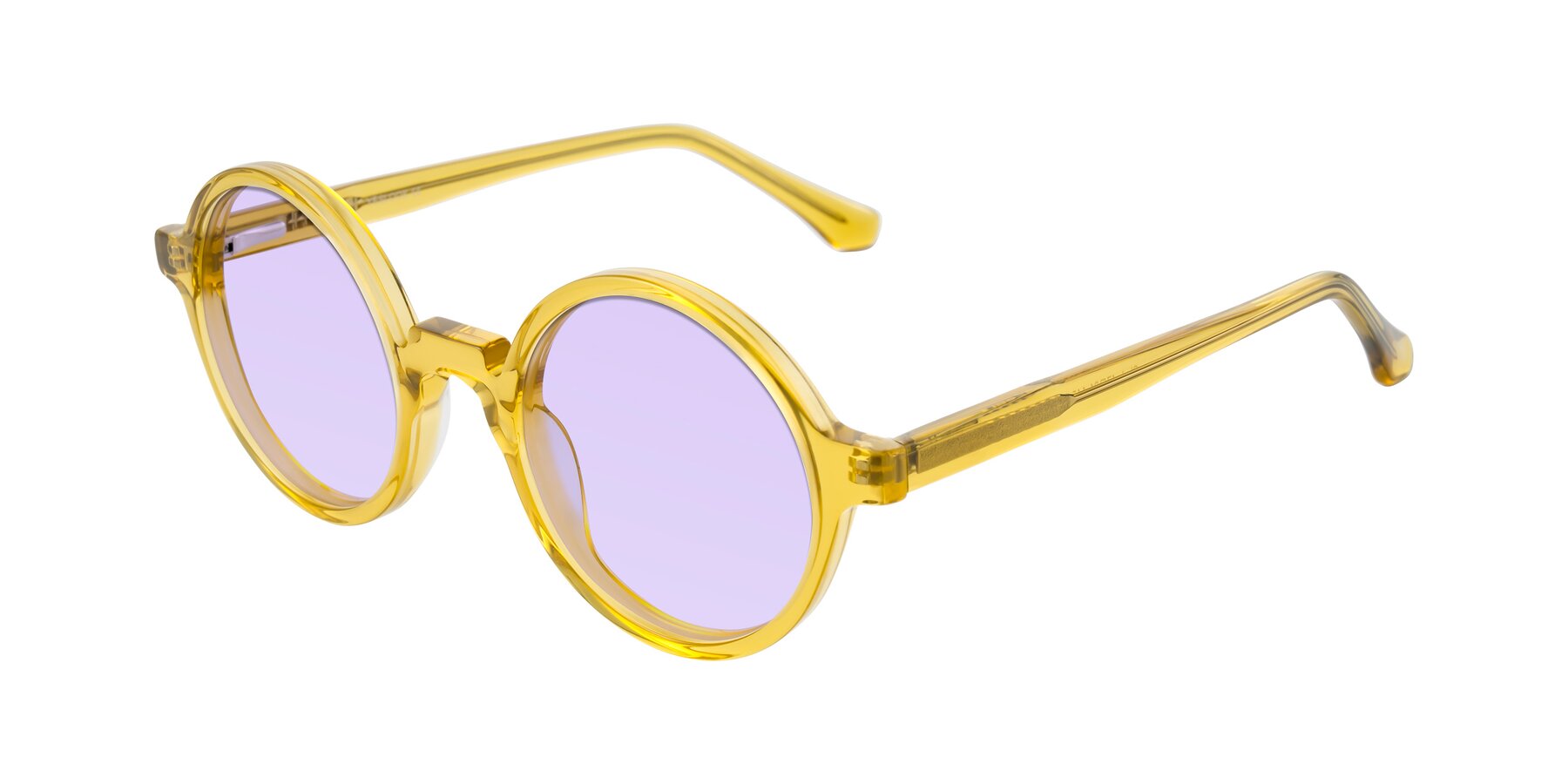 Angle of Clady in Mustard Crystal with Light Purple Tinted Lenses