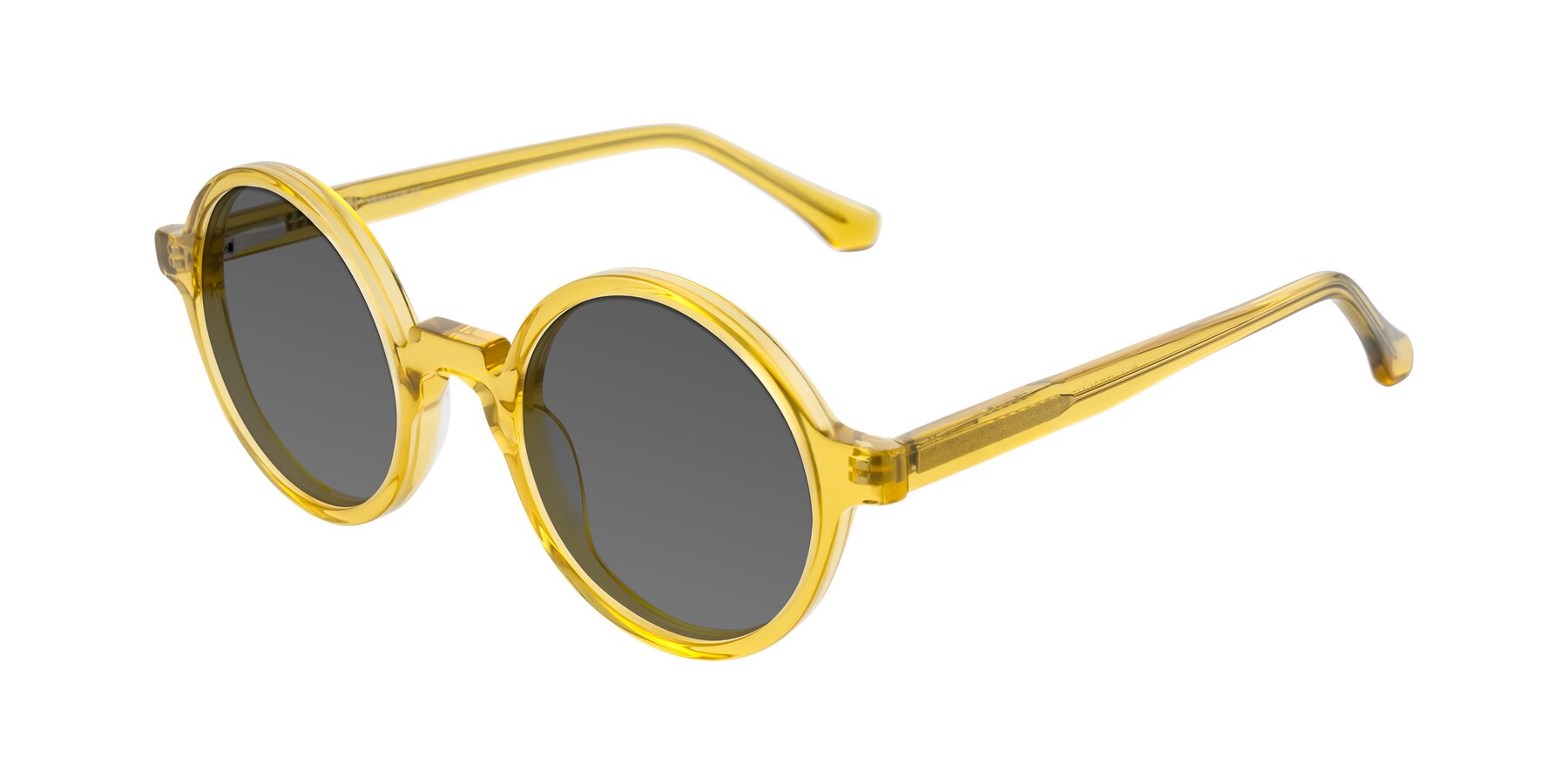 Angle of Clady in Mustard Crystal with Medium Gray Tinted Lenses