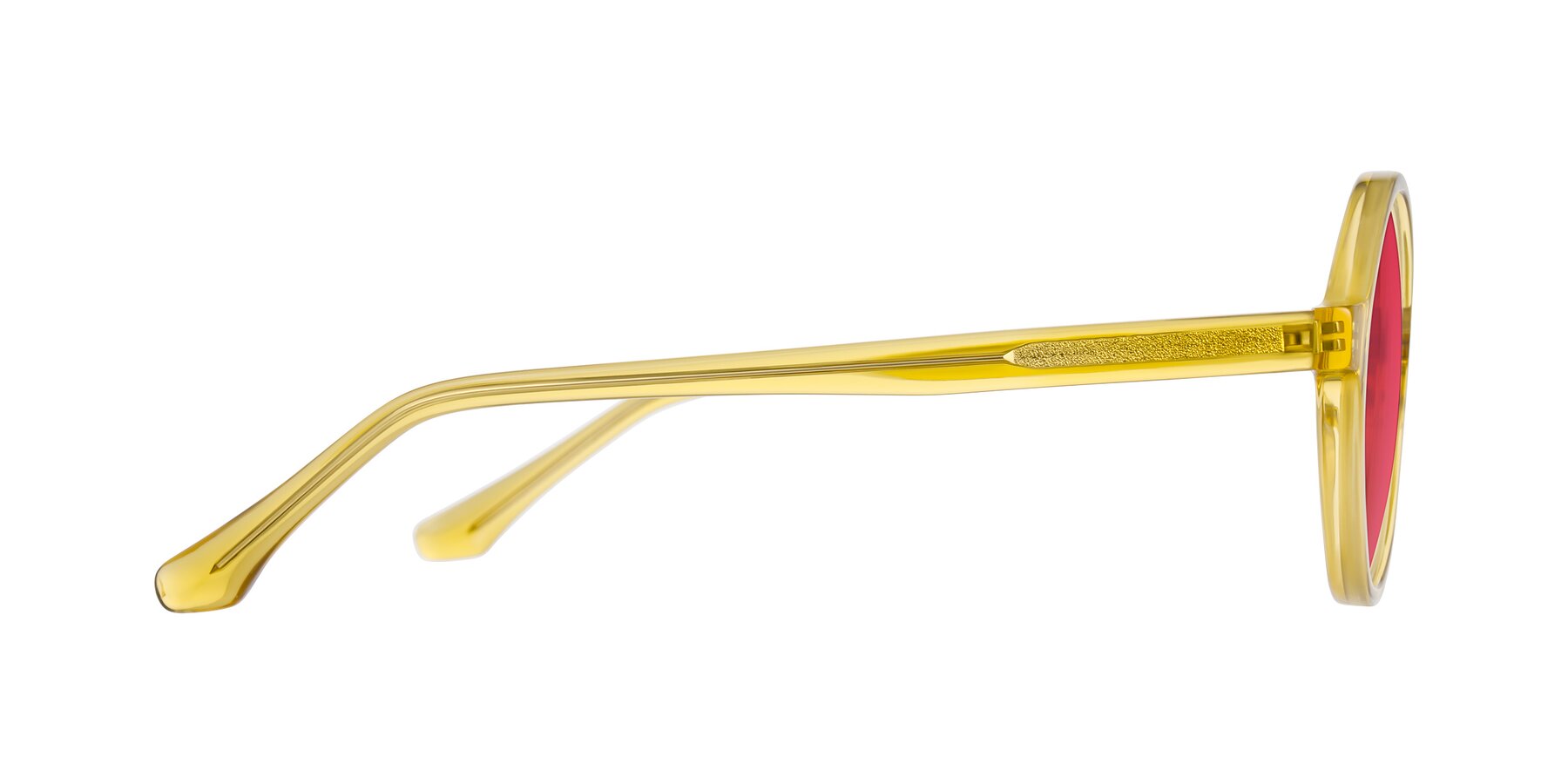 Side of Clady in Mustard Crystal with Red Tinted Lenses