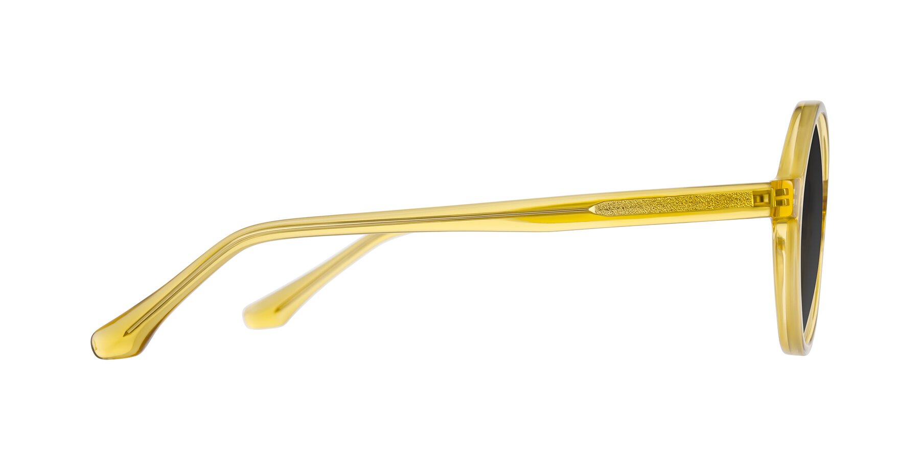 Side of Clady in Mustard Crystal with Gray Tinted Lenses