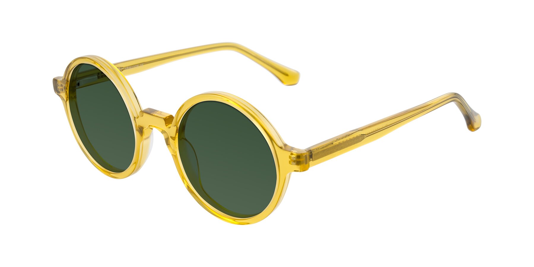 Angle of Clady in Mustard Crystal with Green Tinted Lenses