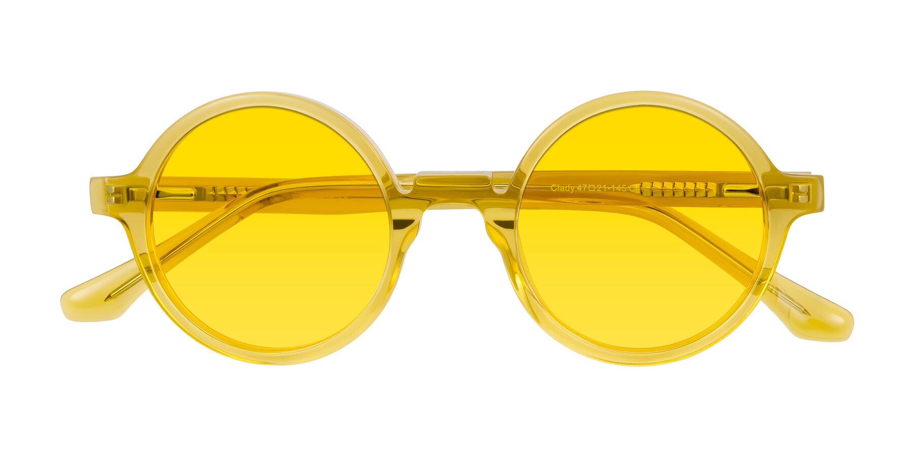 Folded Front of Clady in Mustard Crystal with Yellow Tinted Lenses