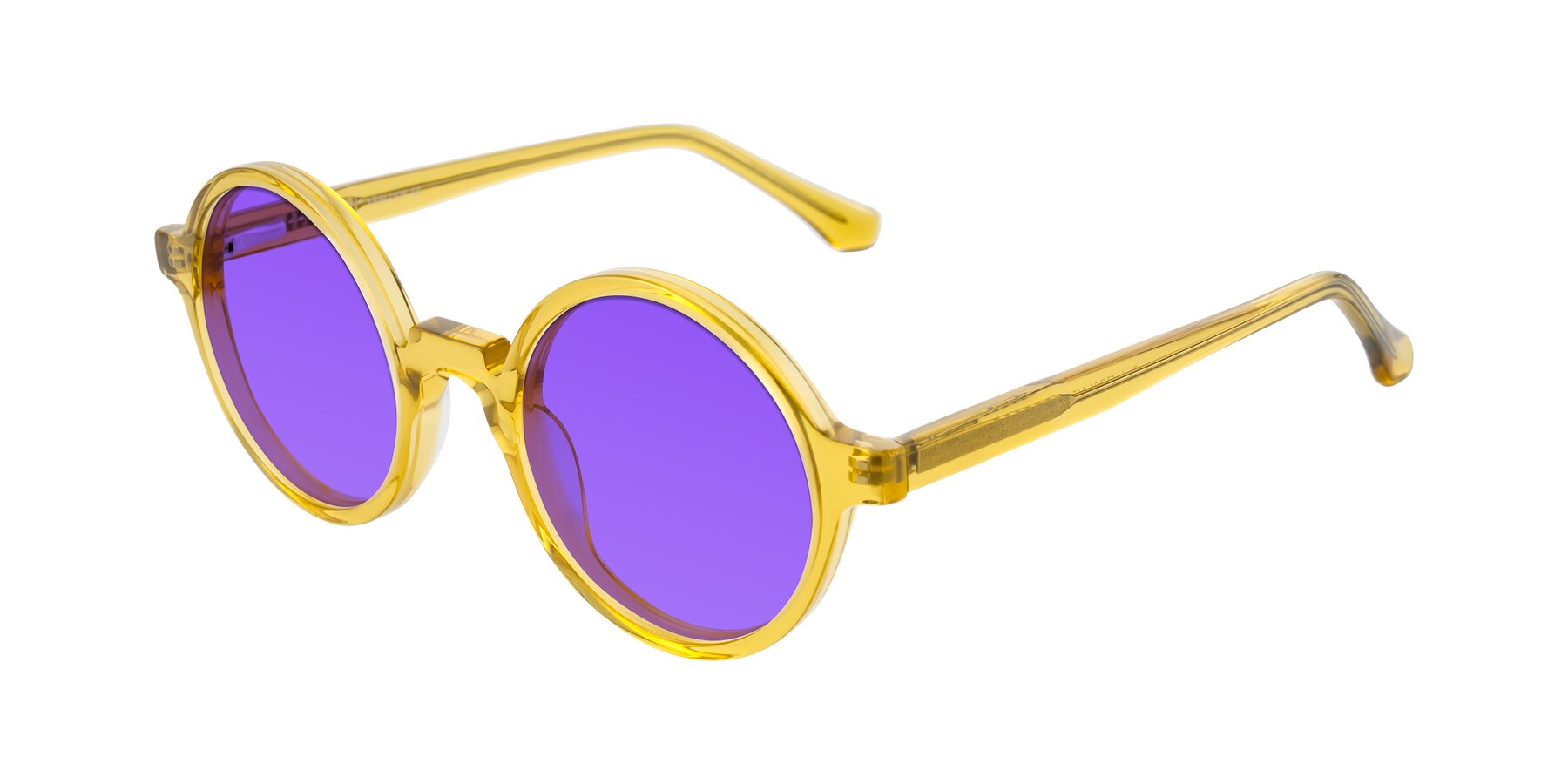 Angle of Clady in Mustard Crystal with Purple Tinted Lenses