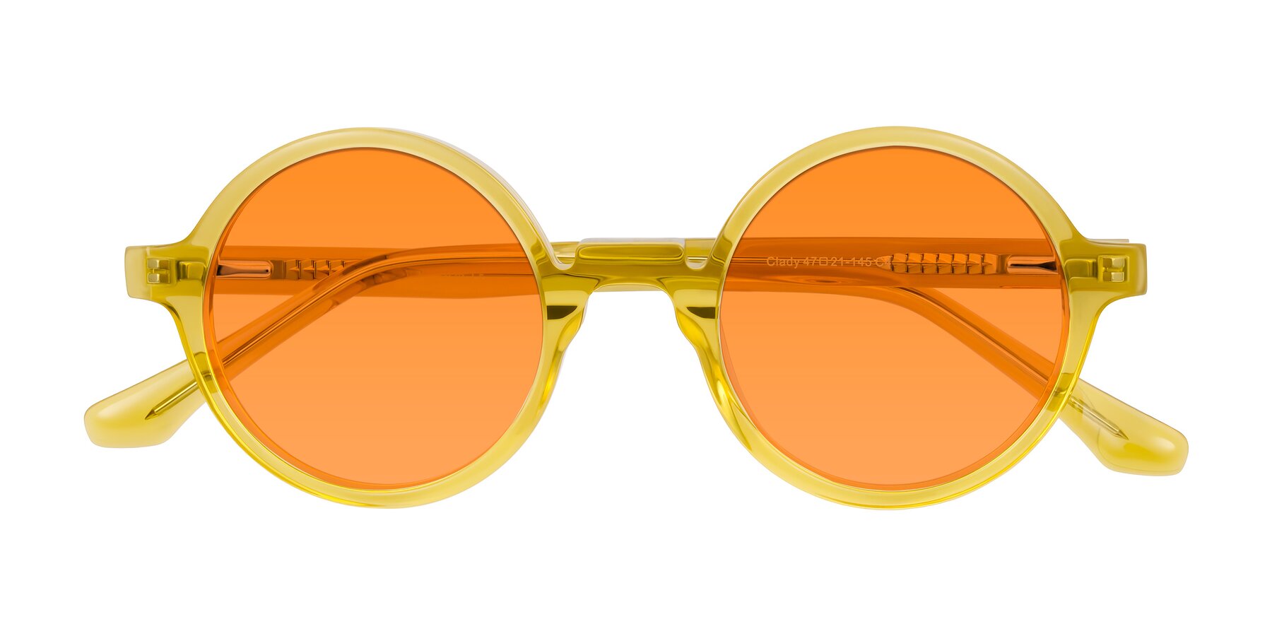Folded Front of Clady in Mustard Crystal with Orange Tinted Lenses