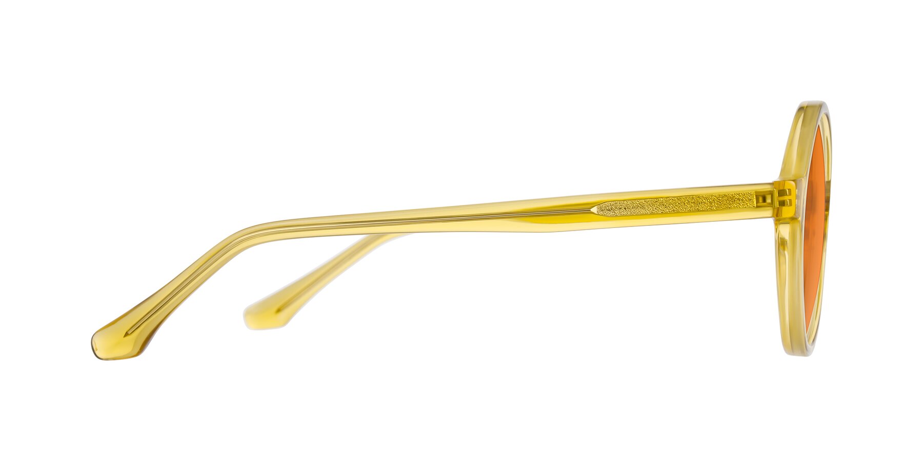 Side of Clady in Mustard Crystal with Orange Tinted Lenses