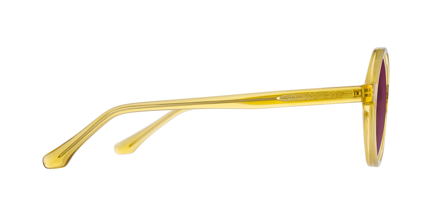 Side of Clady in Mustard Crystal with Wine Tinted Lenses