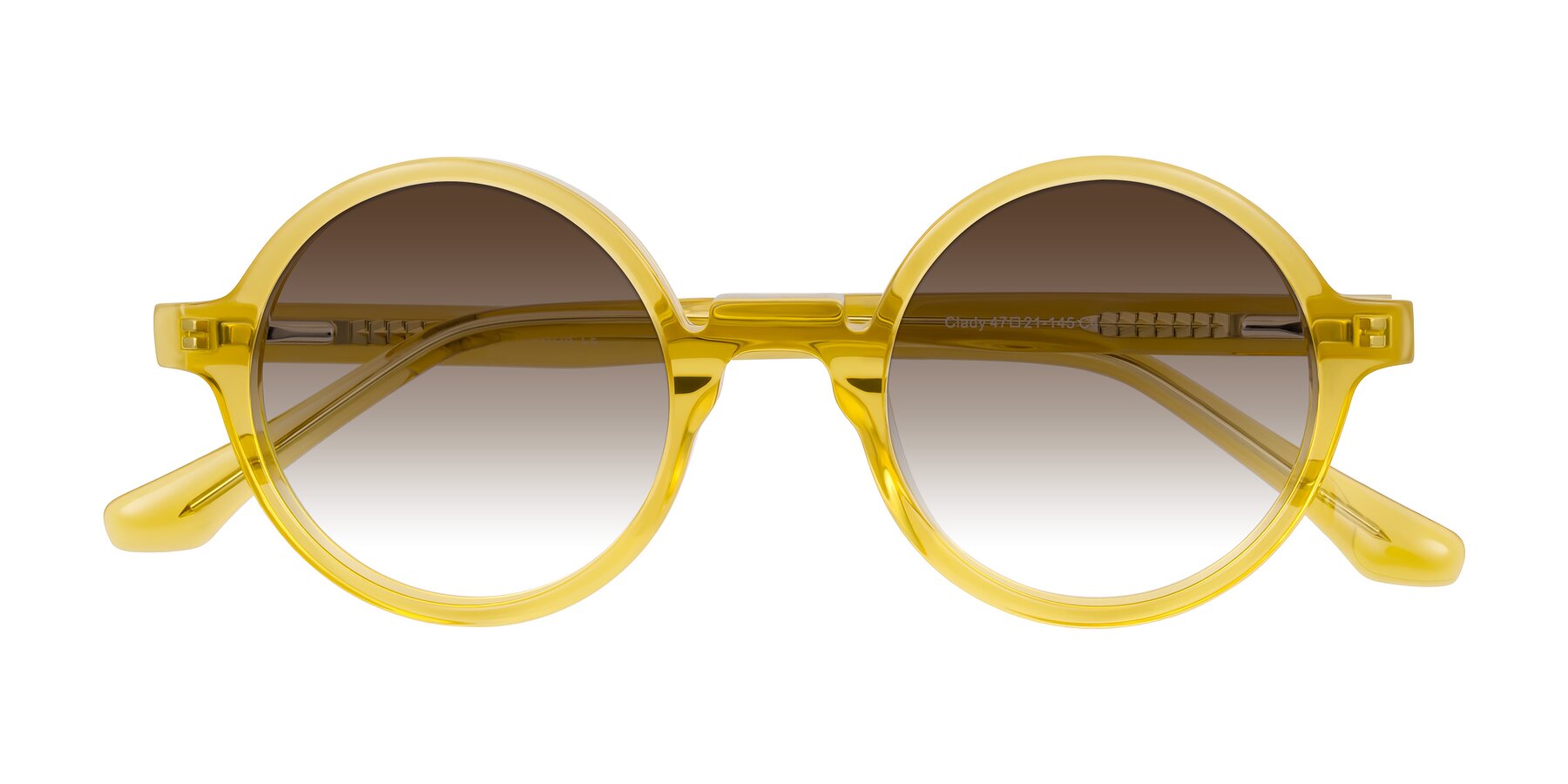 Folded Front of Clady in Mustard Crystal with Brown Gradient Lenses