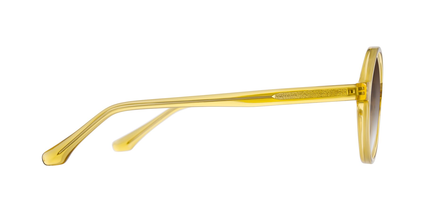 Side of Clady in Mustard Crystal with Brown Gradient Lenses