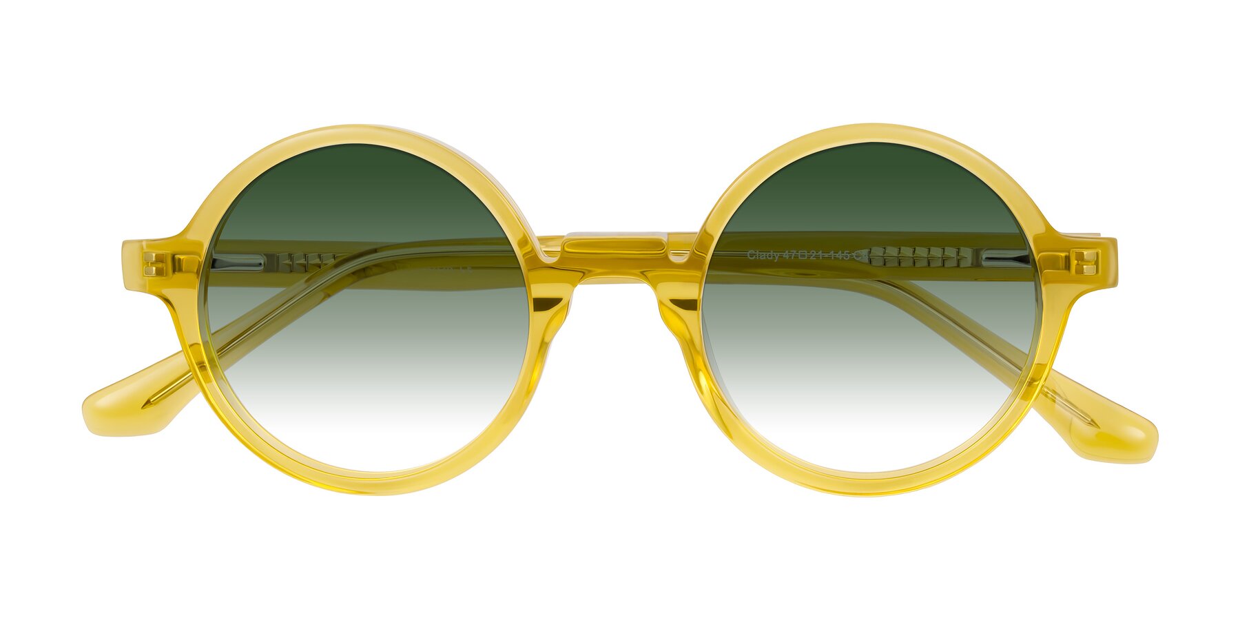 Folded Front of Clady in Mustard Crystal with Green Gradient Lenses
