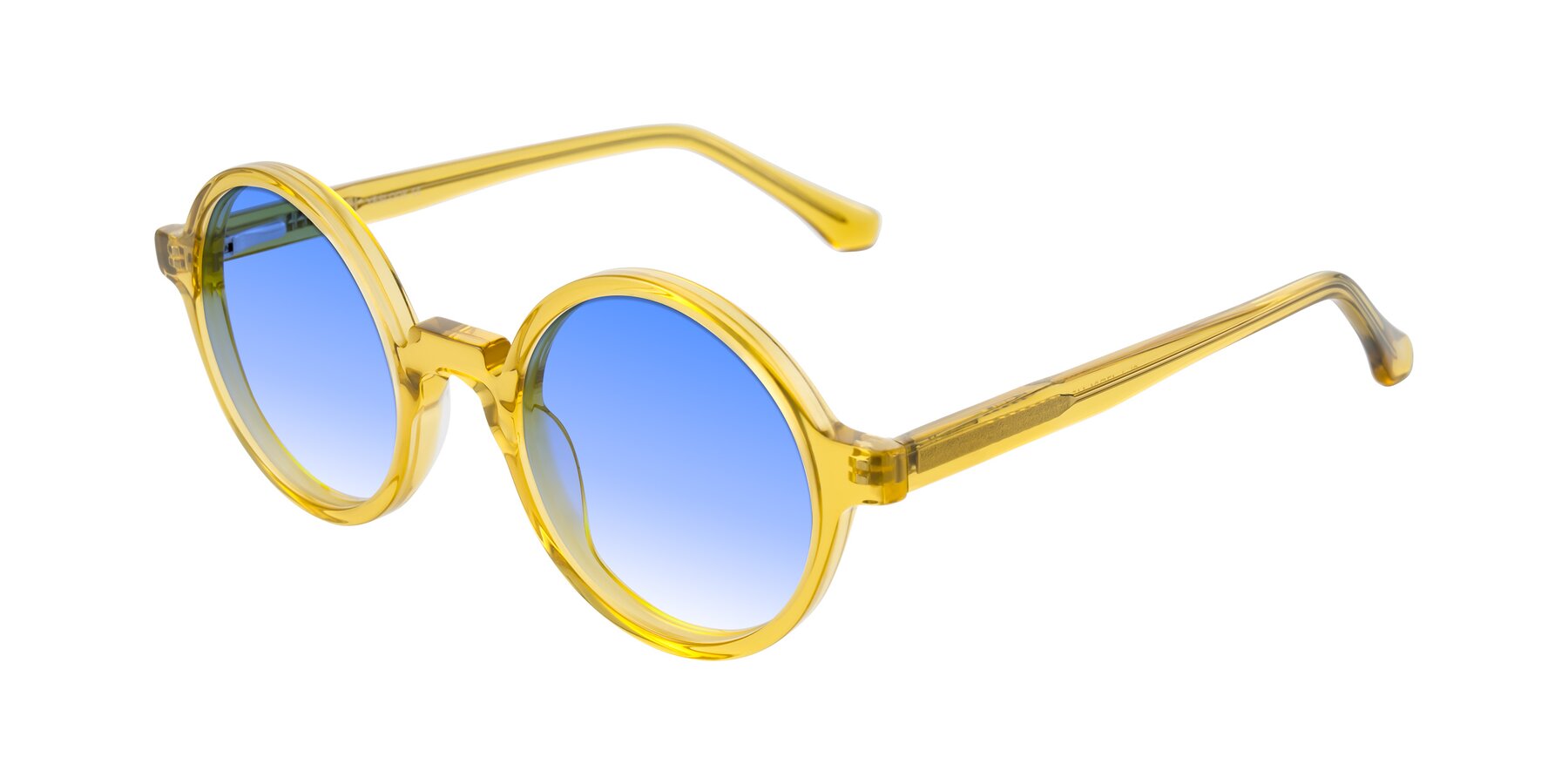 Angle of Clady in Mustard Crystal with Blue Gradient Lenses