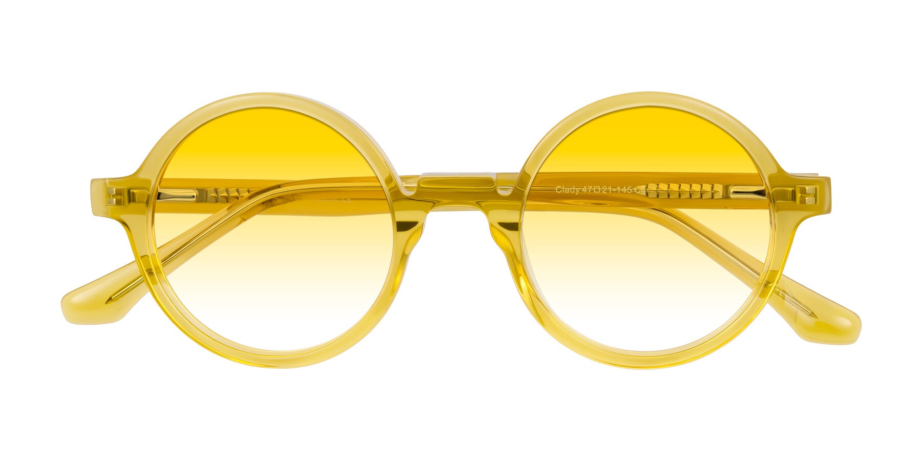 Folded Front of Clady in Mustard Crystal with Yellow Gradient Lenses