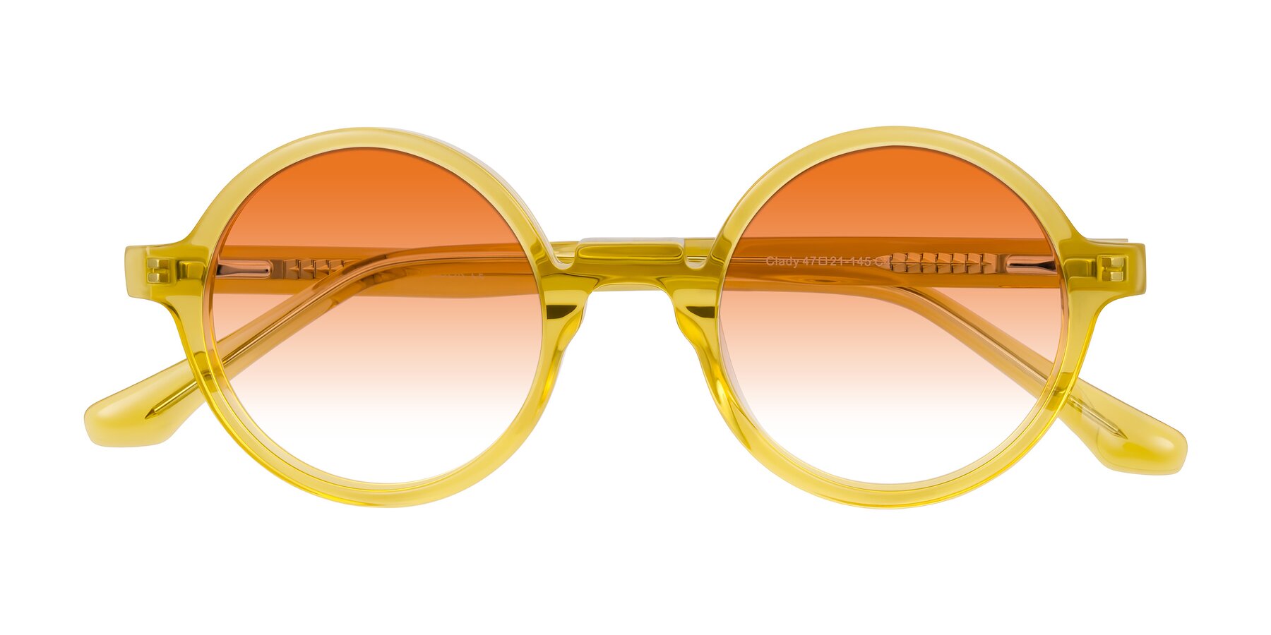 Folded Front of Clady in Mustard Crystal with Orange Gradient Lenses