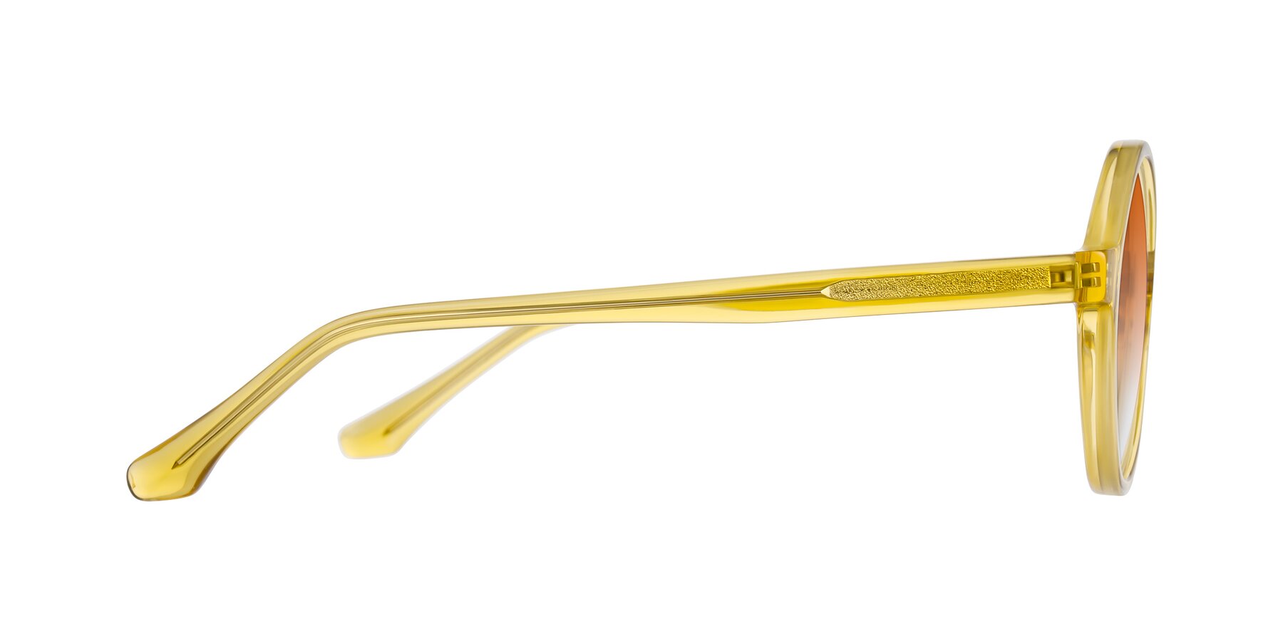 Side of Clady in Mustard Crystal with Orange Gradient Lenses