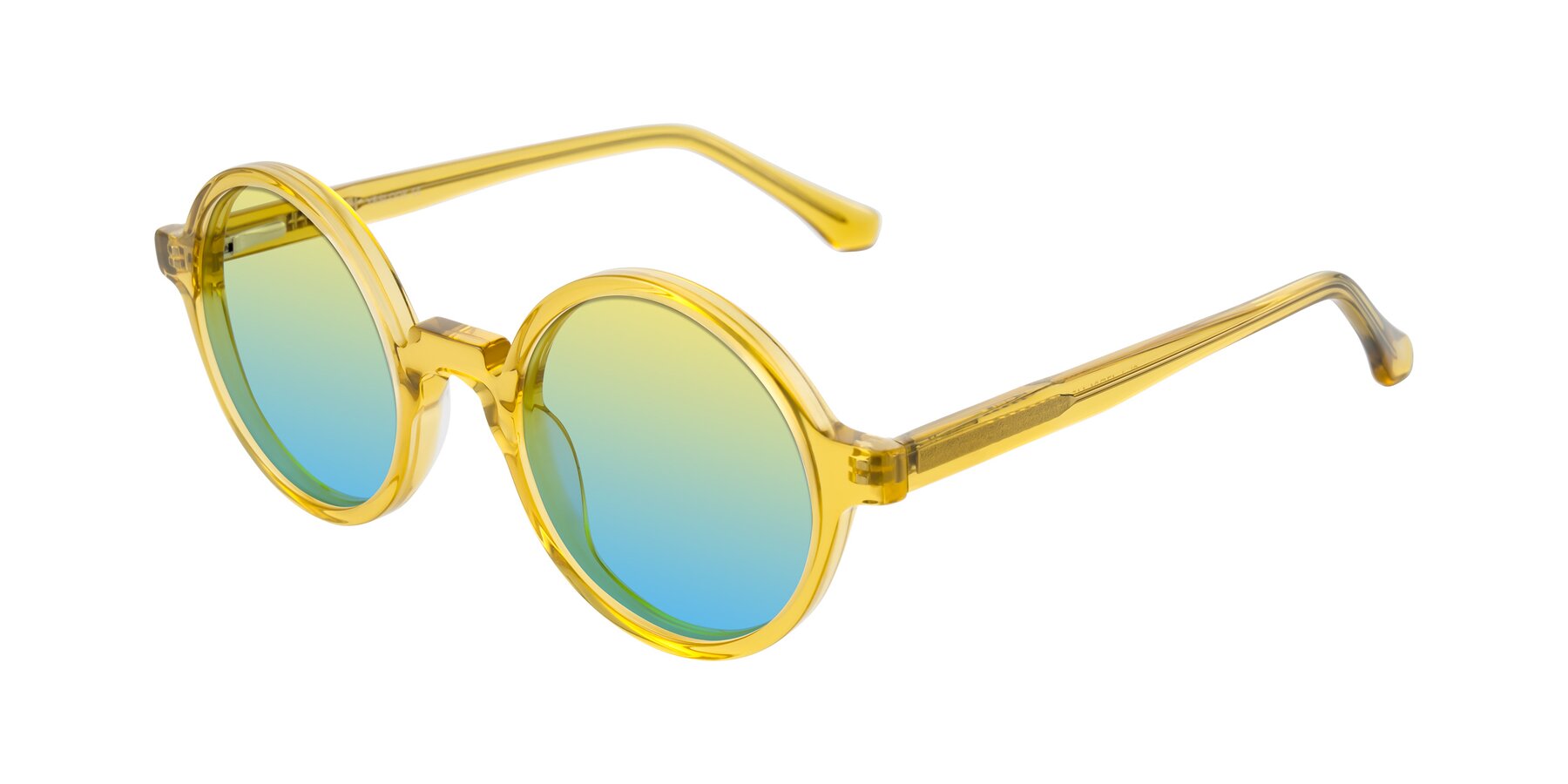 Angle of Clady in Mustard Crystal with Yellow / Blue Gradient Lenses