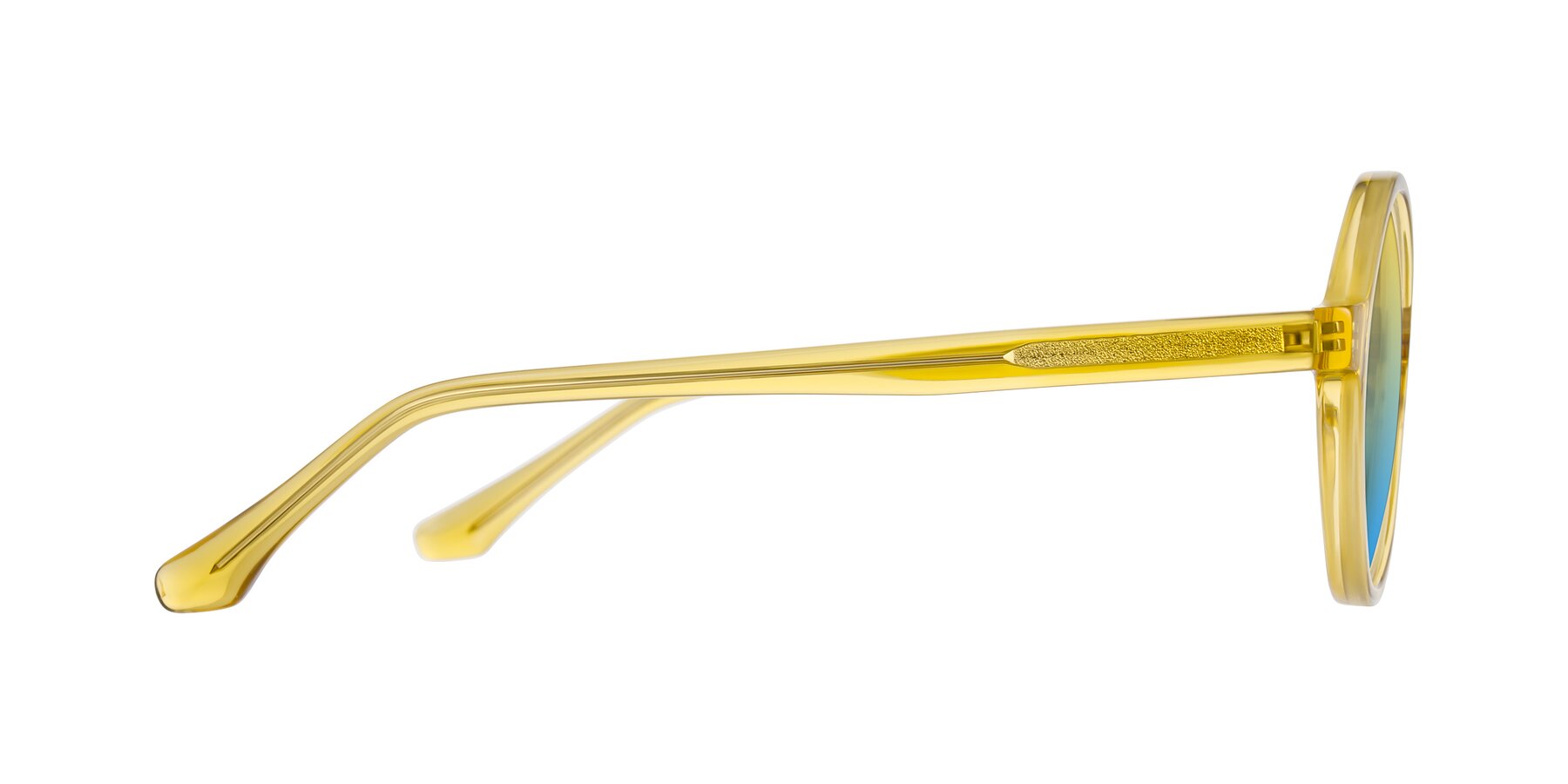 Side of Clady in Mustard Crystal with Yellow / Blue Gradient Lenses
