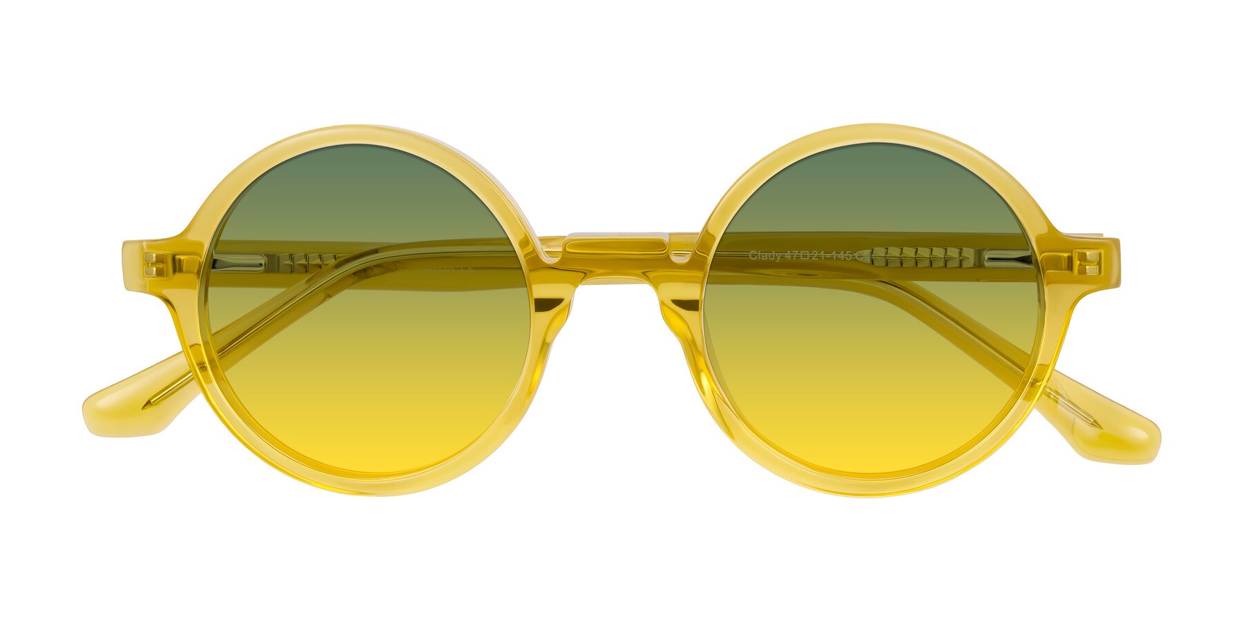 Folded Front of Clady in Mustard Crystal with Green / Yellow Gradient Lenses
