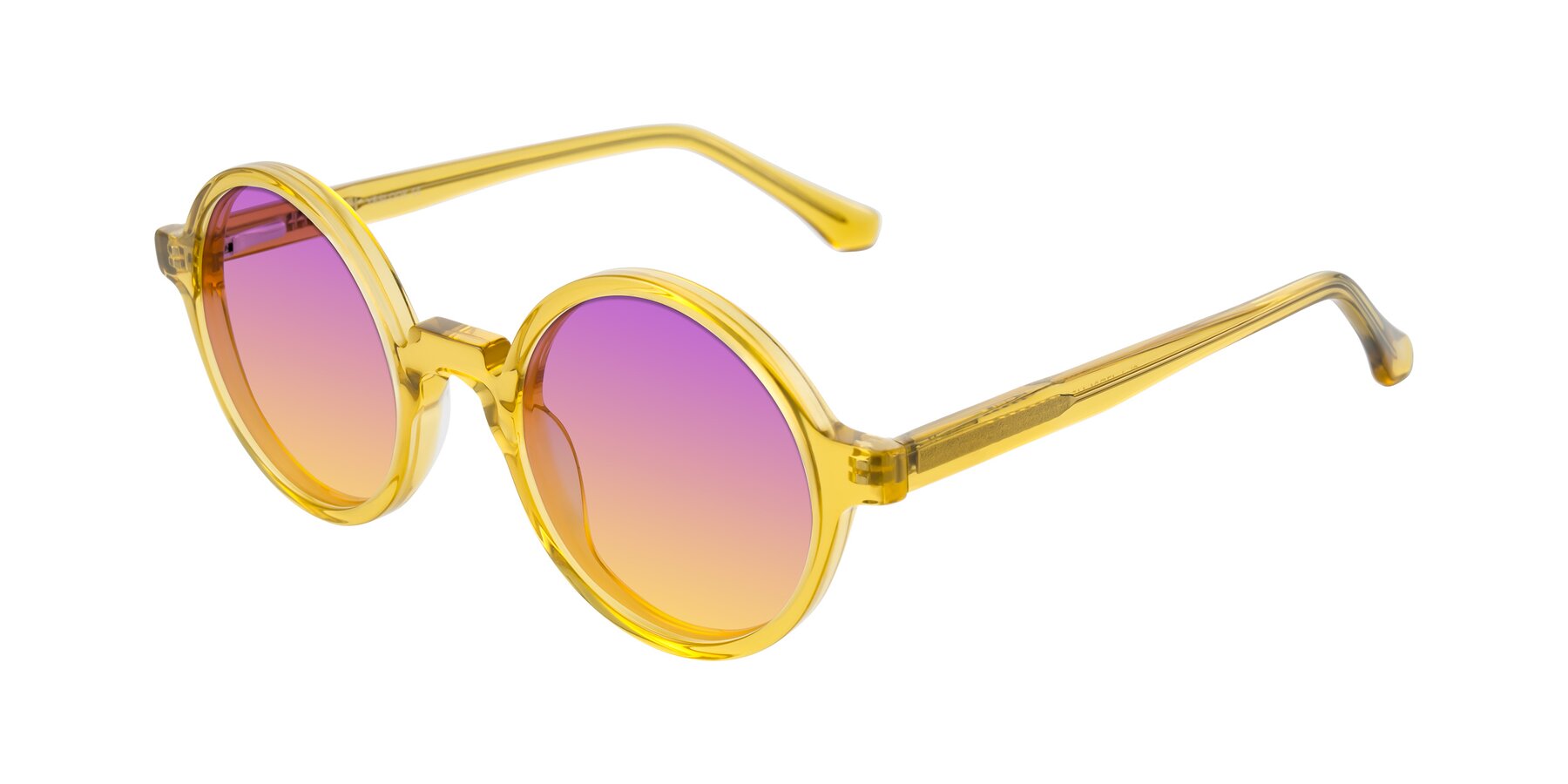 Angle of Clady in Mustard Crystal with Purple / Yellow Gradient Lenses